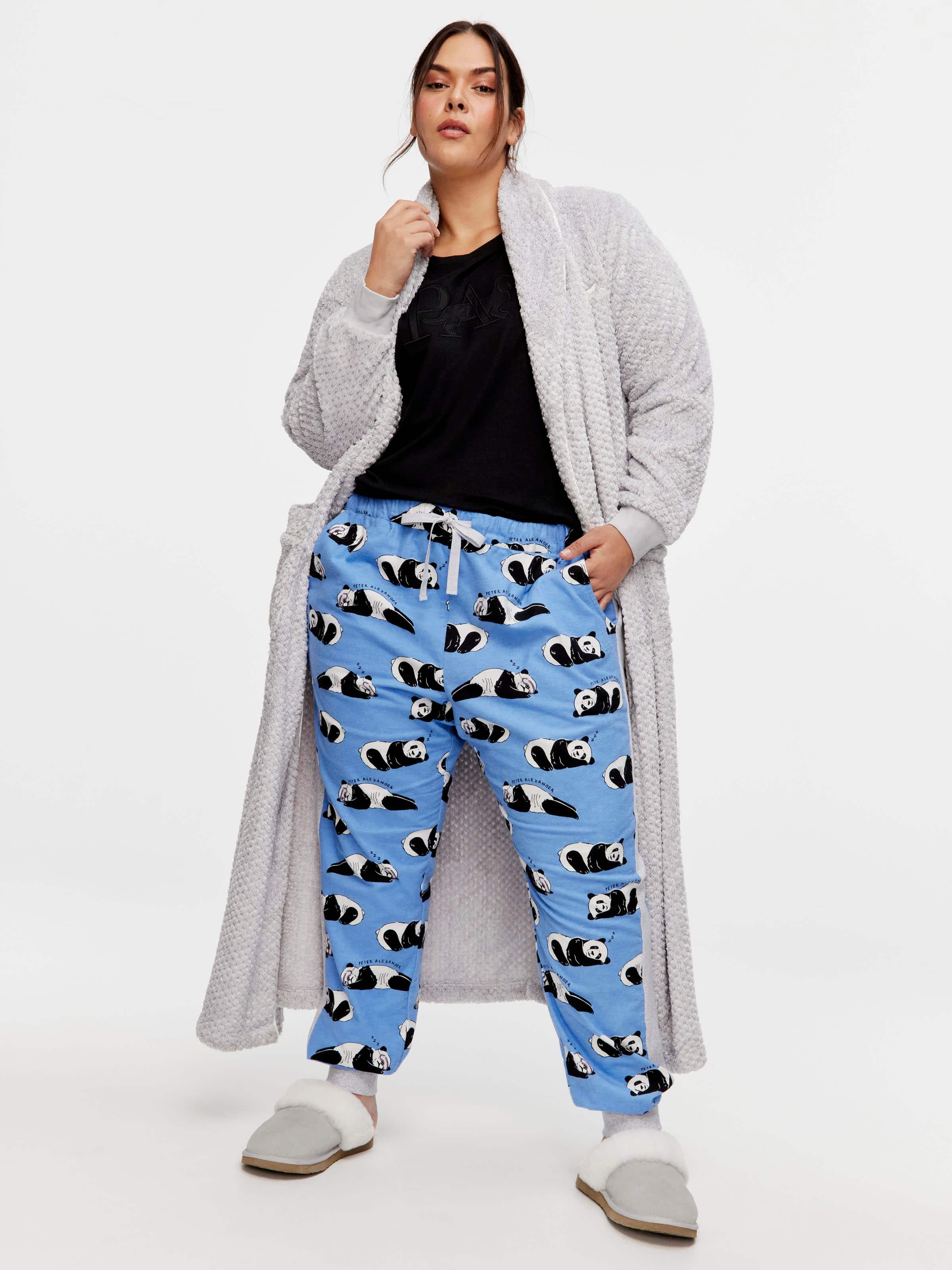 P A Plus Sleepy Panda Flannelette Cuff Pj Pant Multi Peter Alexander