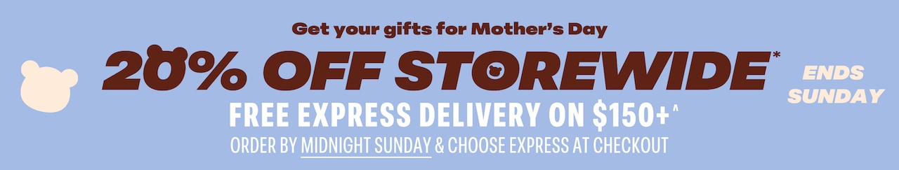 20% Off Storewide - Free Express Delivery on Order $150+ - Ends Sunday
