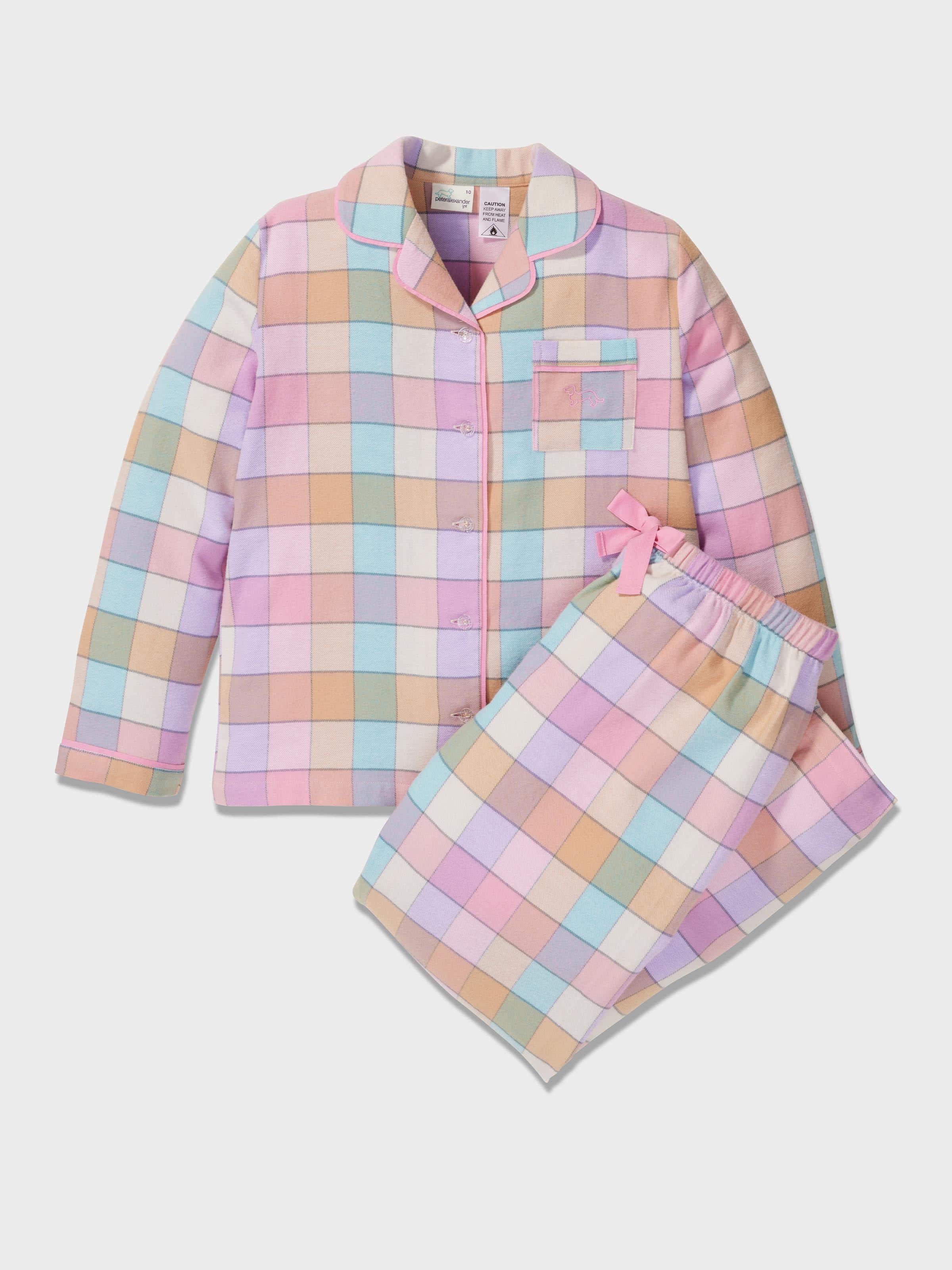 Girls Colourful Check Classic Pj Set