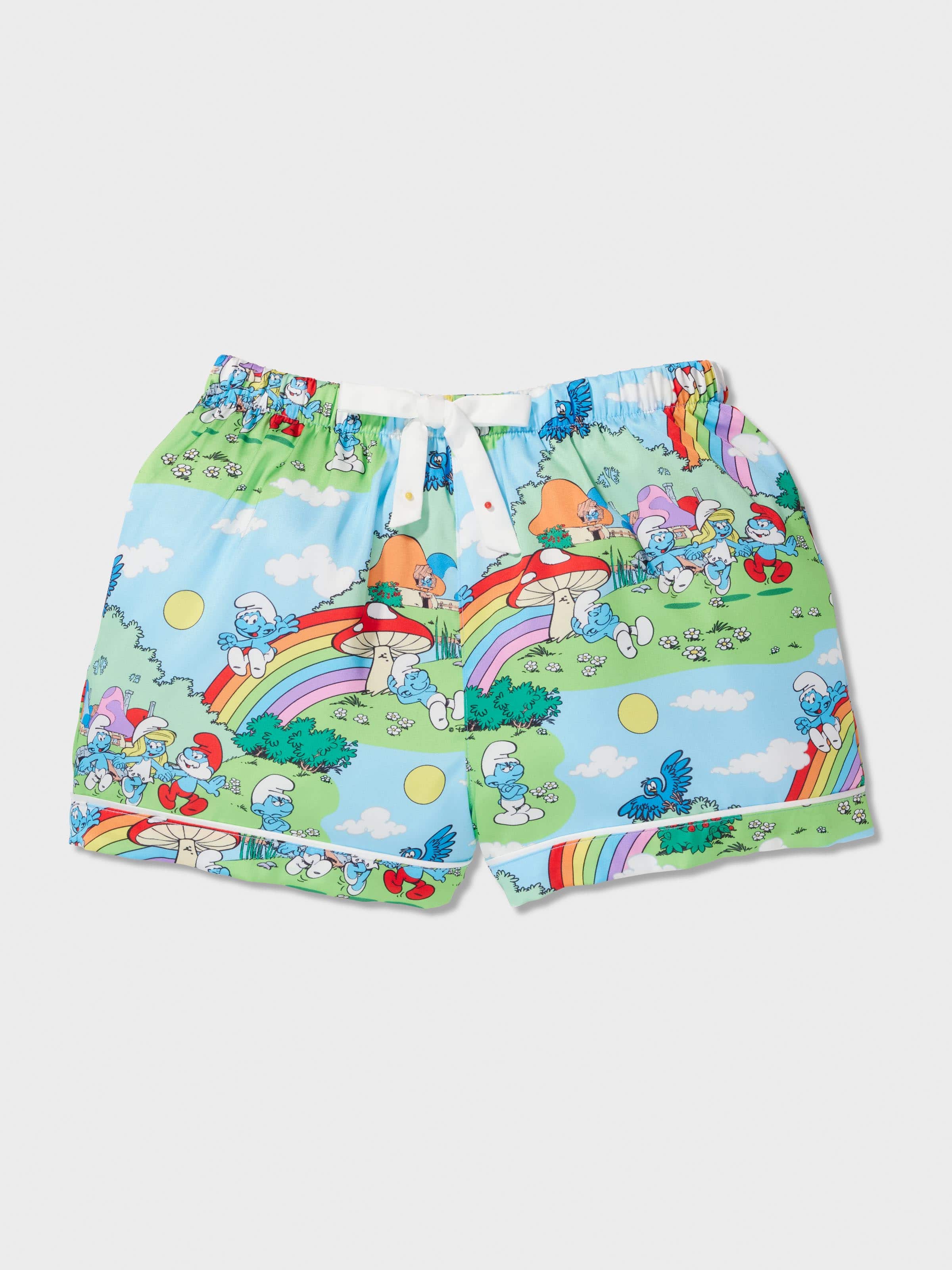 Girls Rainbow Smurf Classic Pj Set