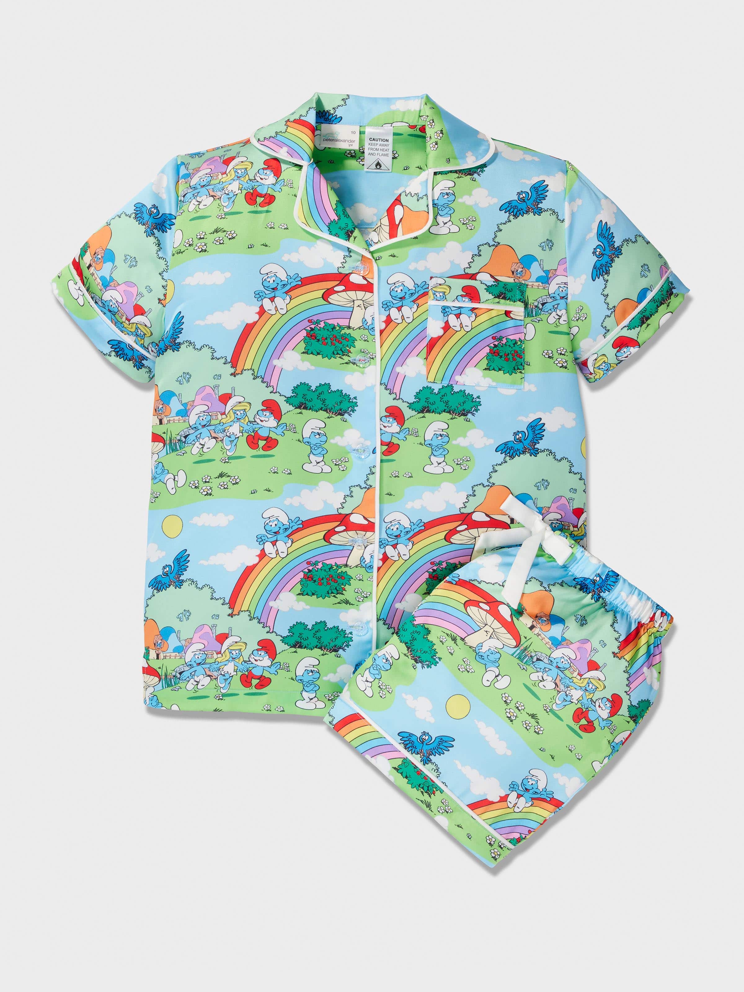Girls Rainbow Smurf Classic Pj Set