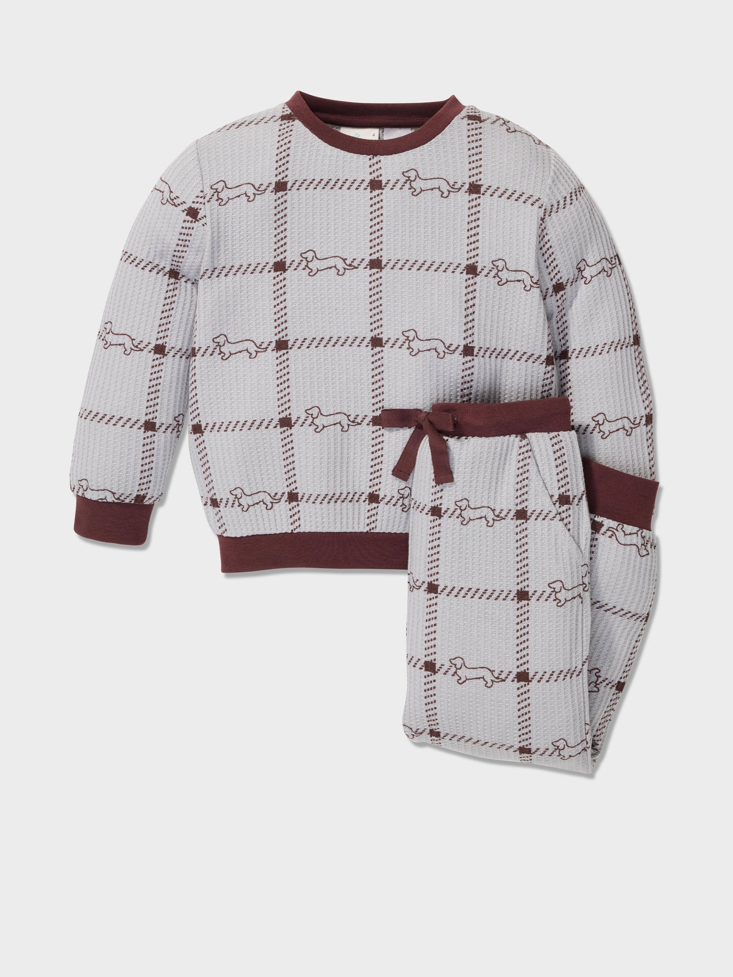 Jnr Boys Waffle Check Pj Set