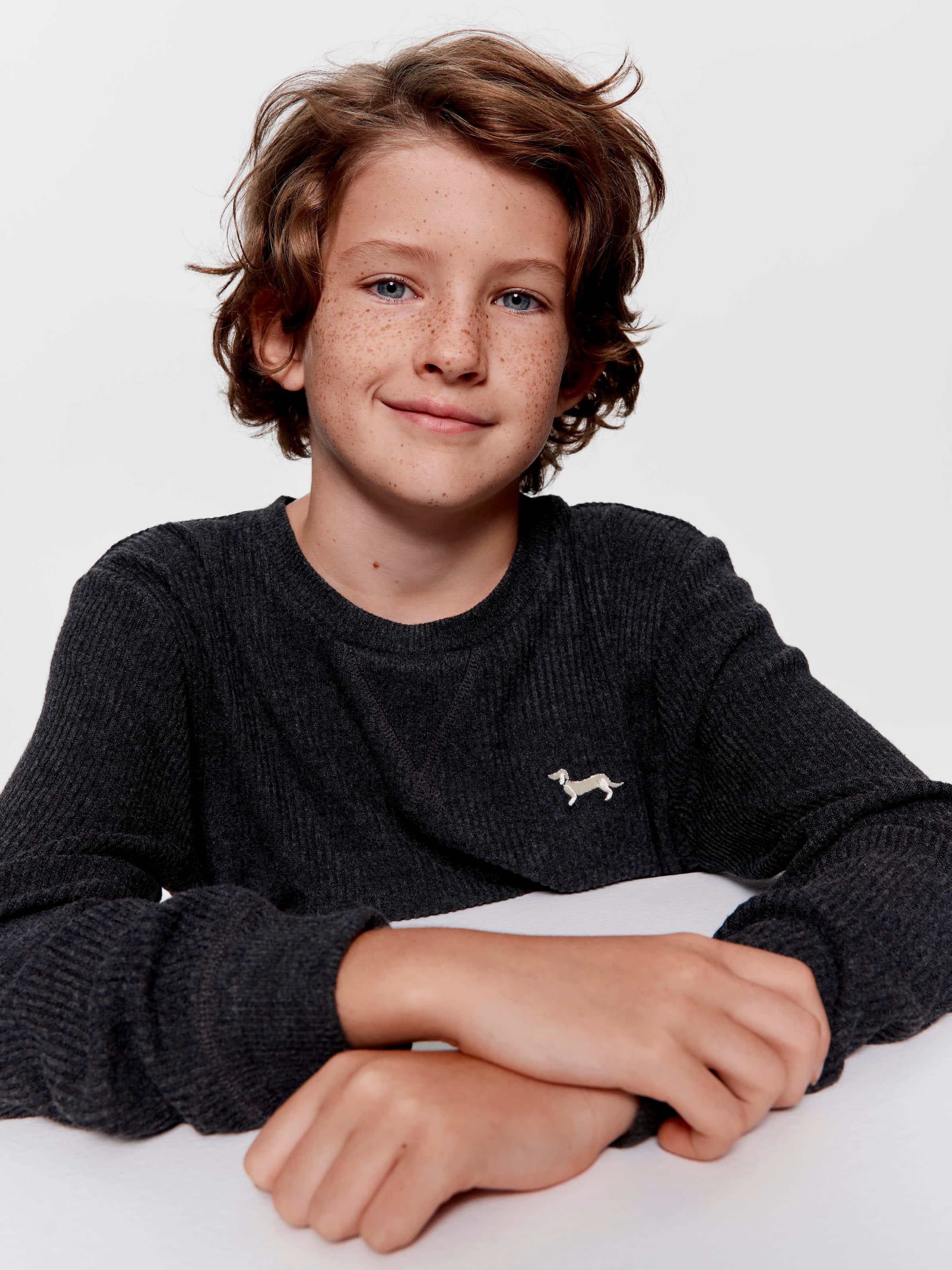 Boys Charcoal Rib Pj Set