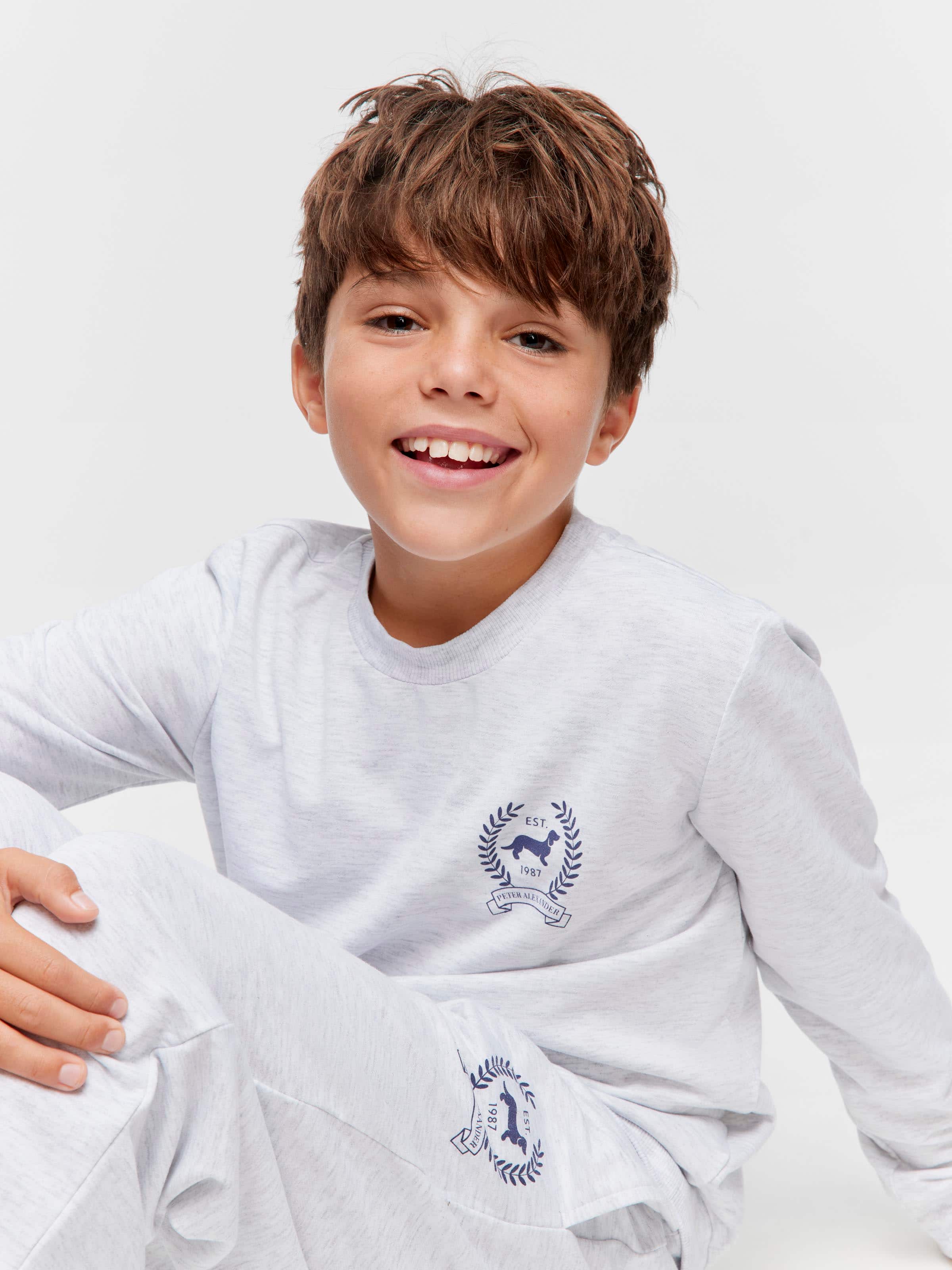 Boys Grey Heritage Pj Set