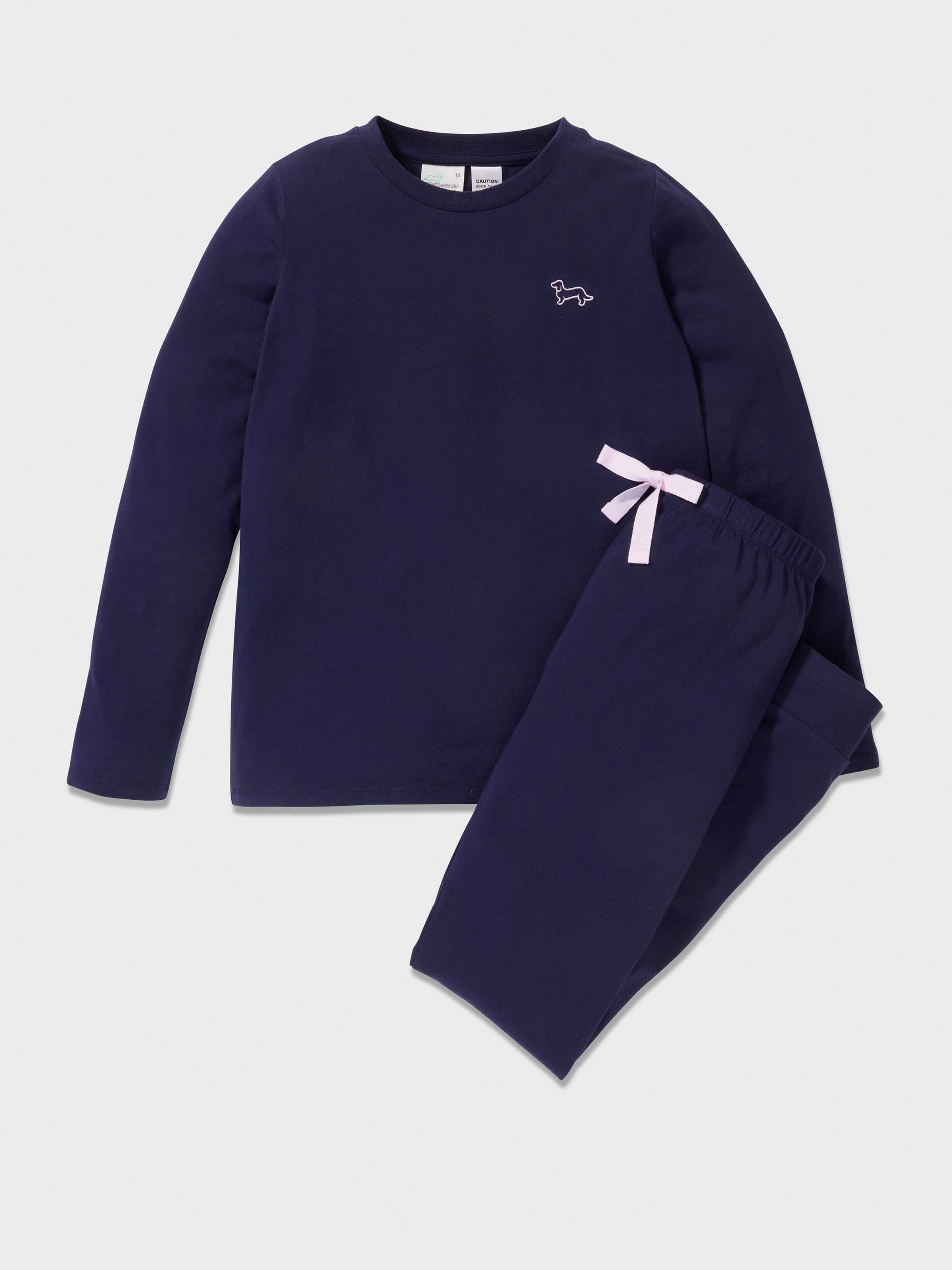 Girls Navy Track Pj Set