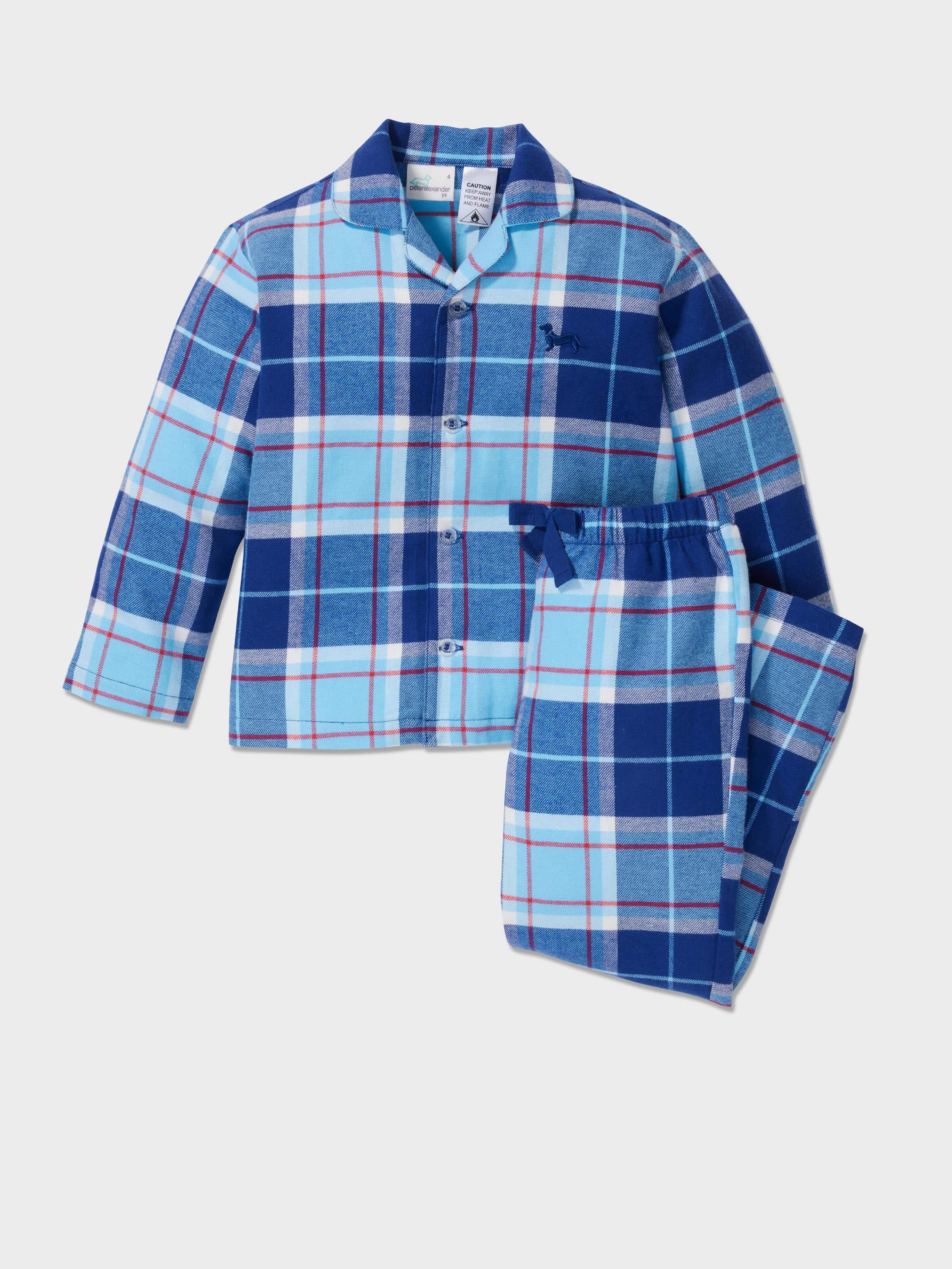 Jnr Boys Blue Check Pj Set