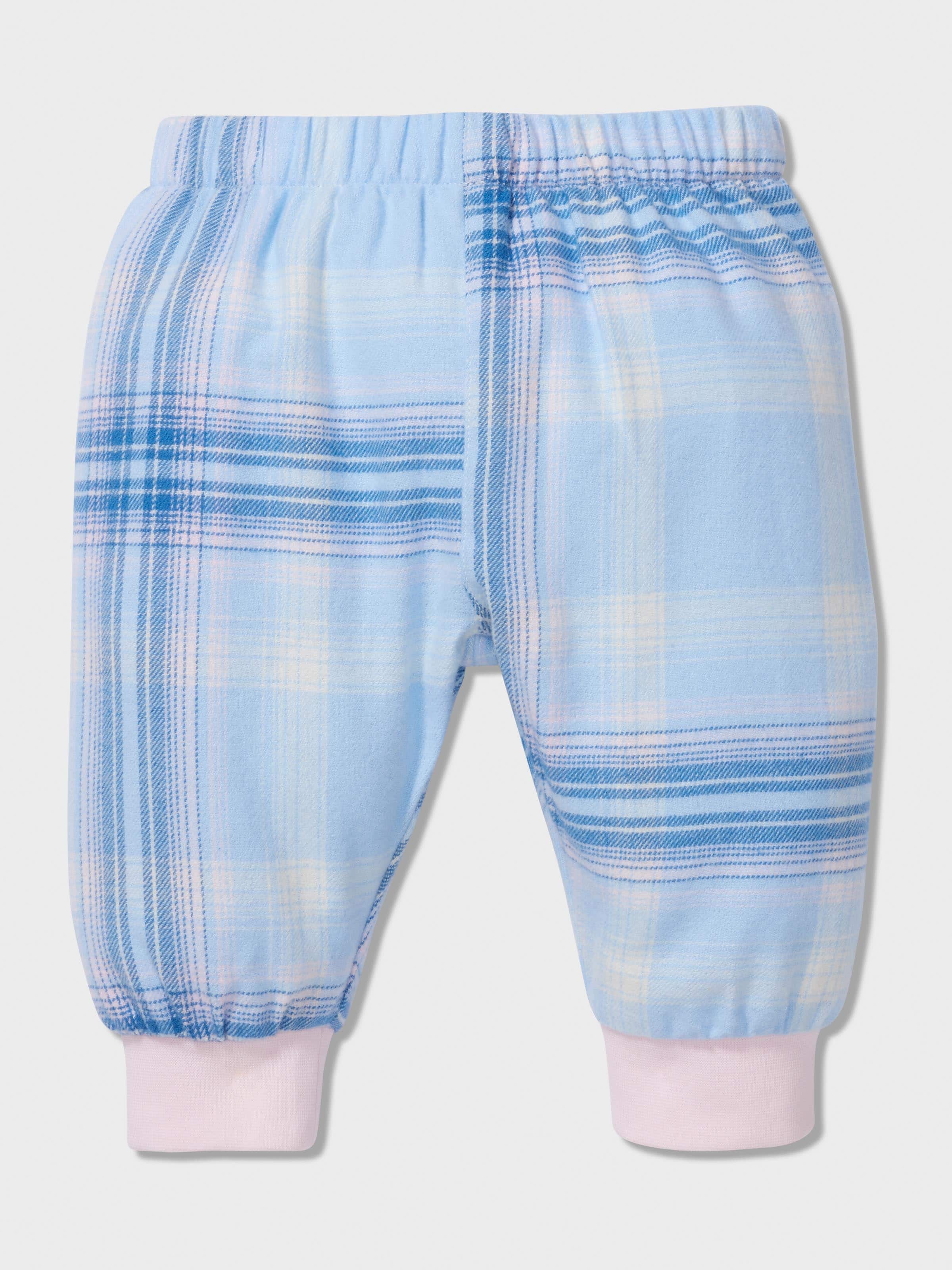 Baby Blue Check Long Classic Pj Set