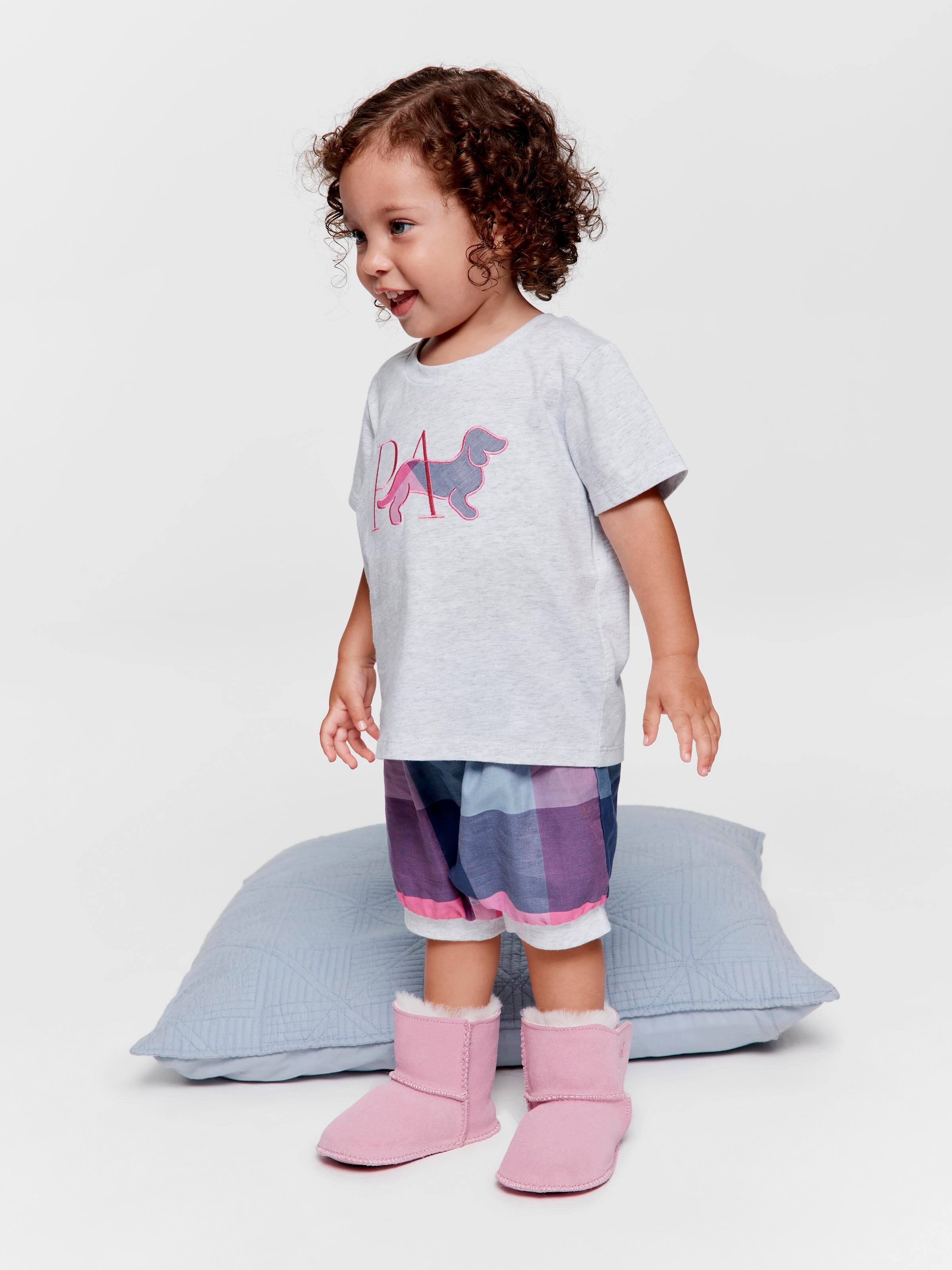 Baby Pink Buffalo Check Shortie Pj Set