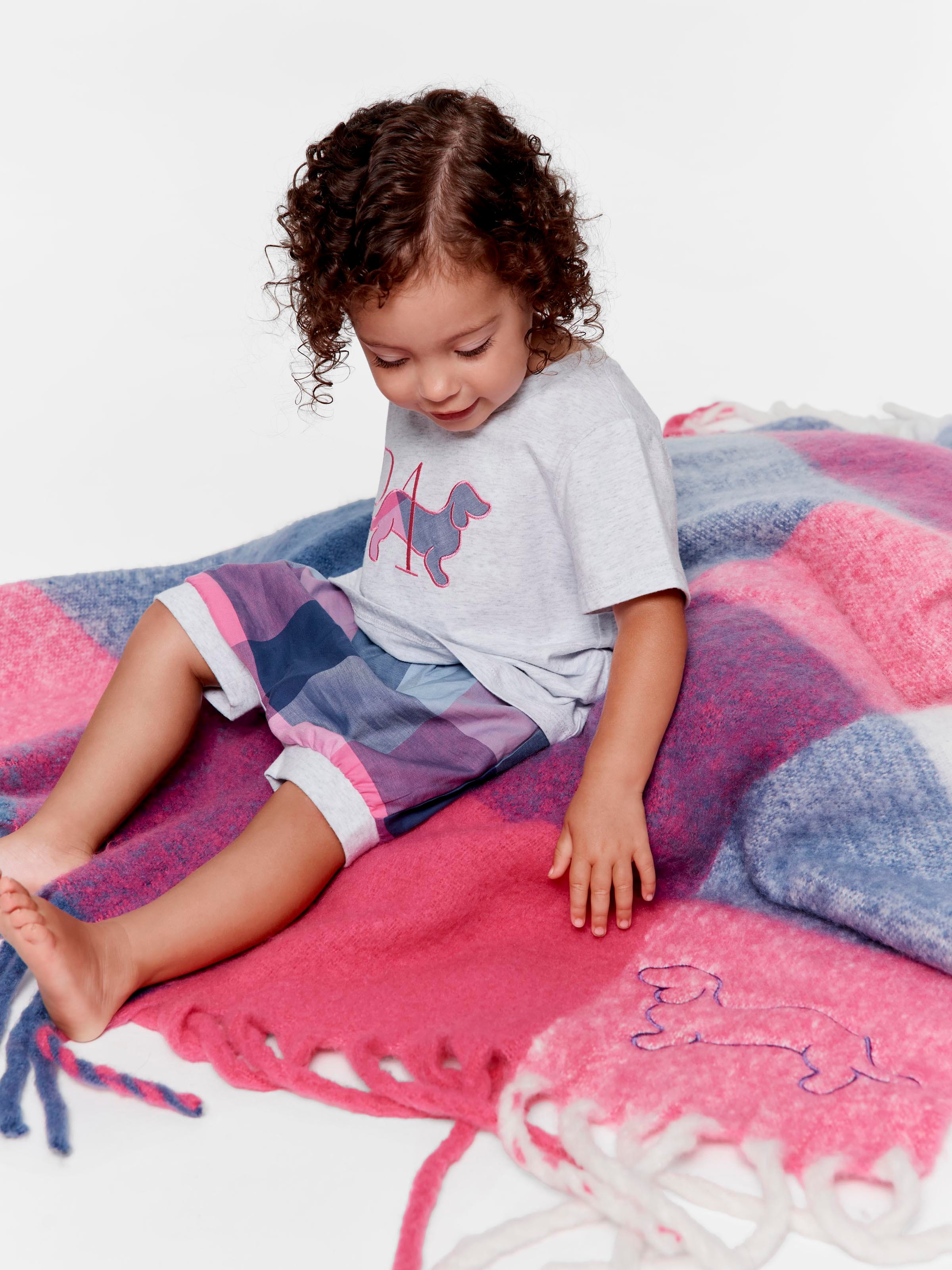 Baby Pink Buffalo Check Shortie Pj Set