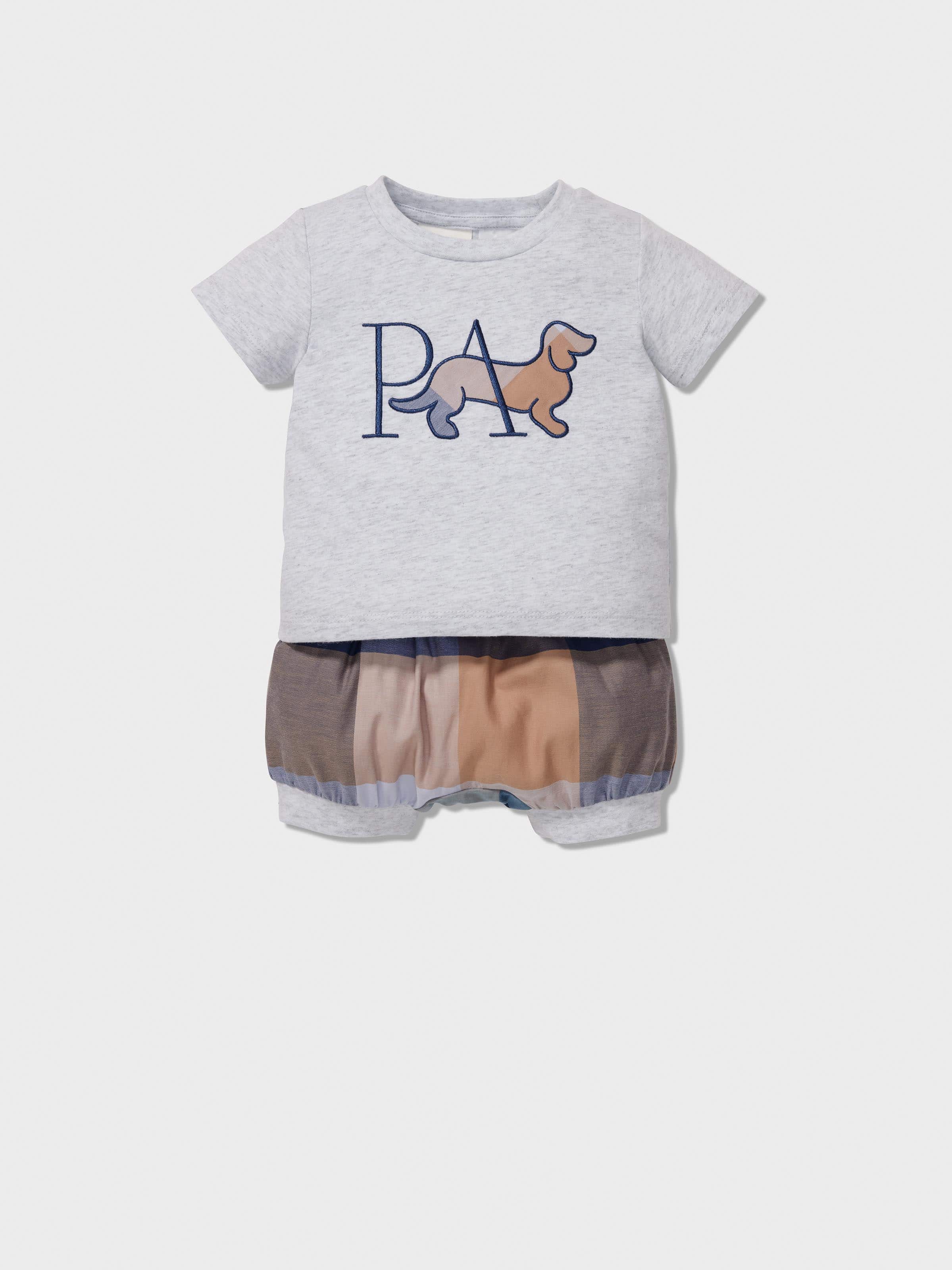 Baby Blue Buffalo Check Shortie Pj Set