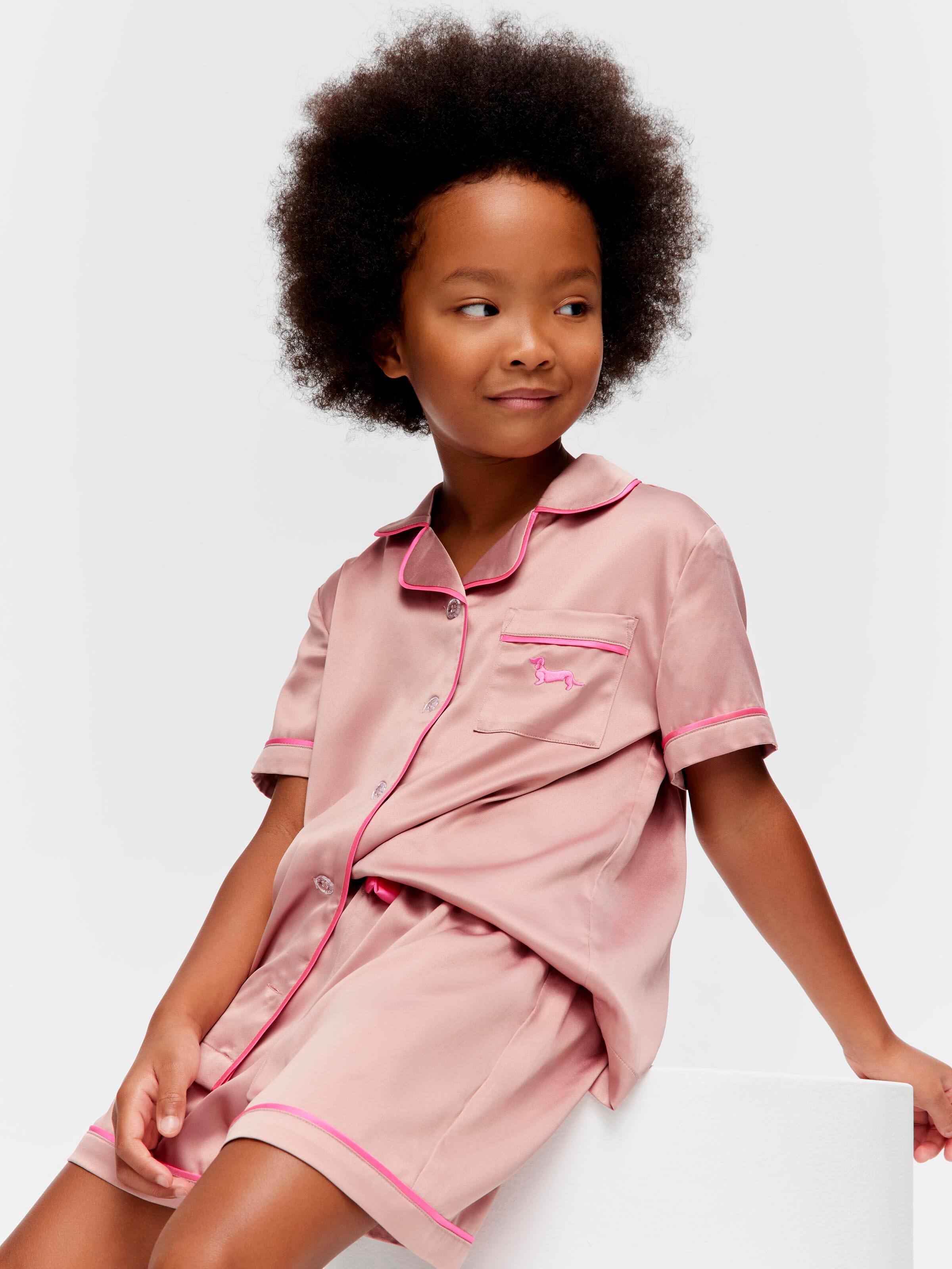 Jnr Girls Nougat Satin Pj Set
