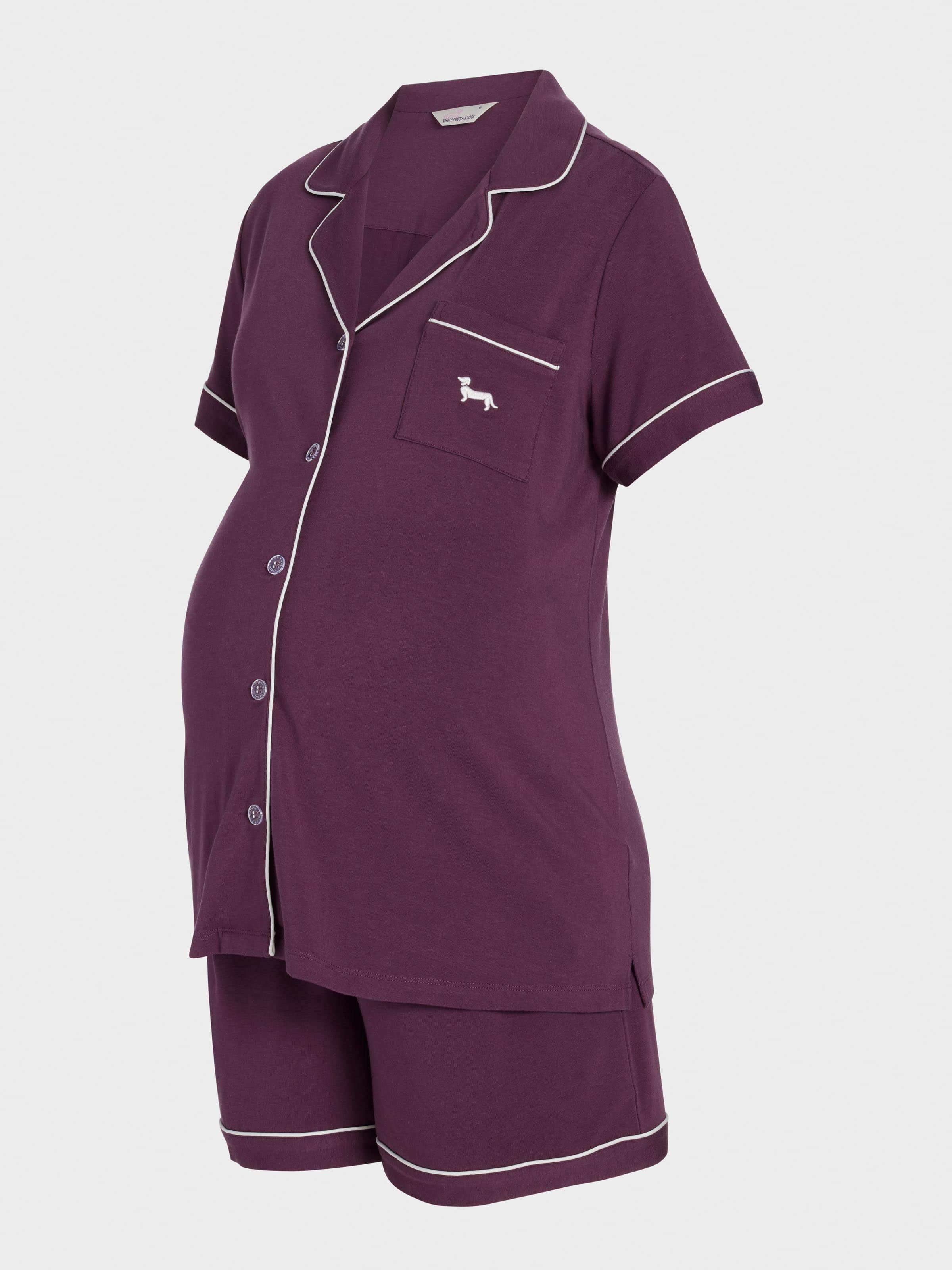 Maternity Grape Comfy Over The Bump Shortie Pj Set