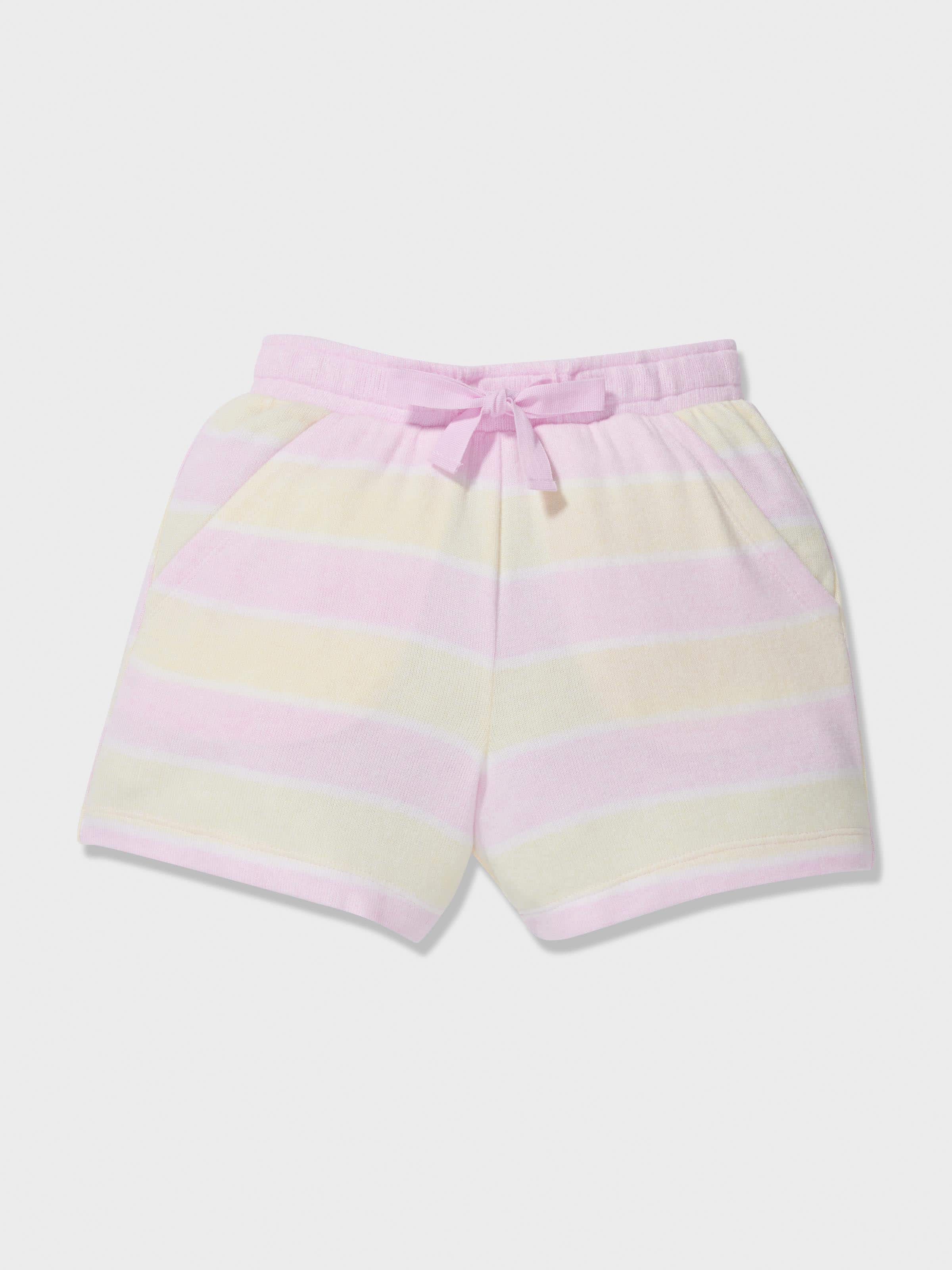 Jnr Girls Fuzzy Pastel Stripe Pj Set