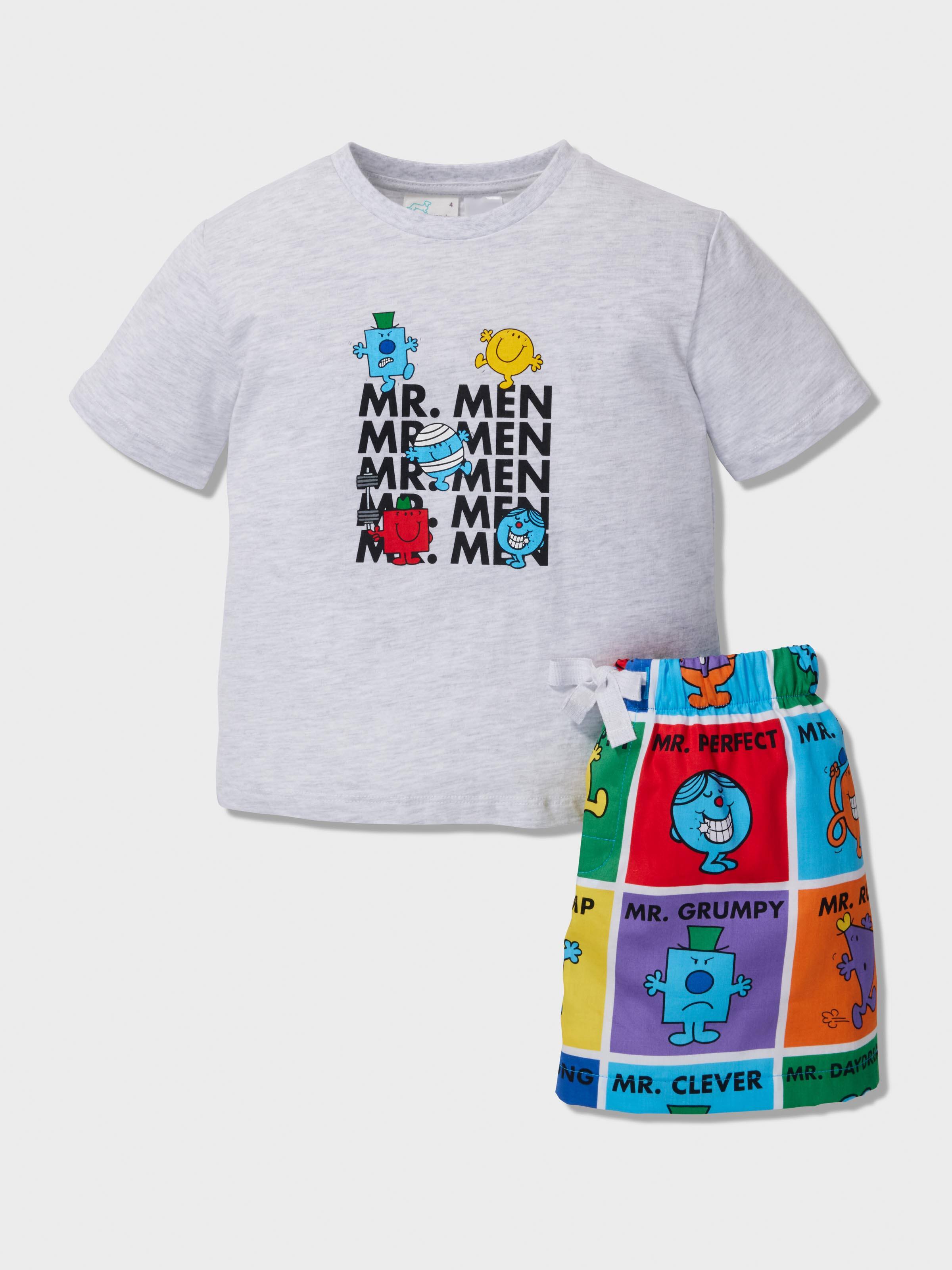 Jnr Boys Mr Men Short Pj Set