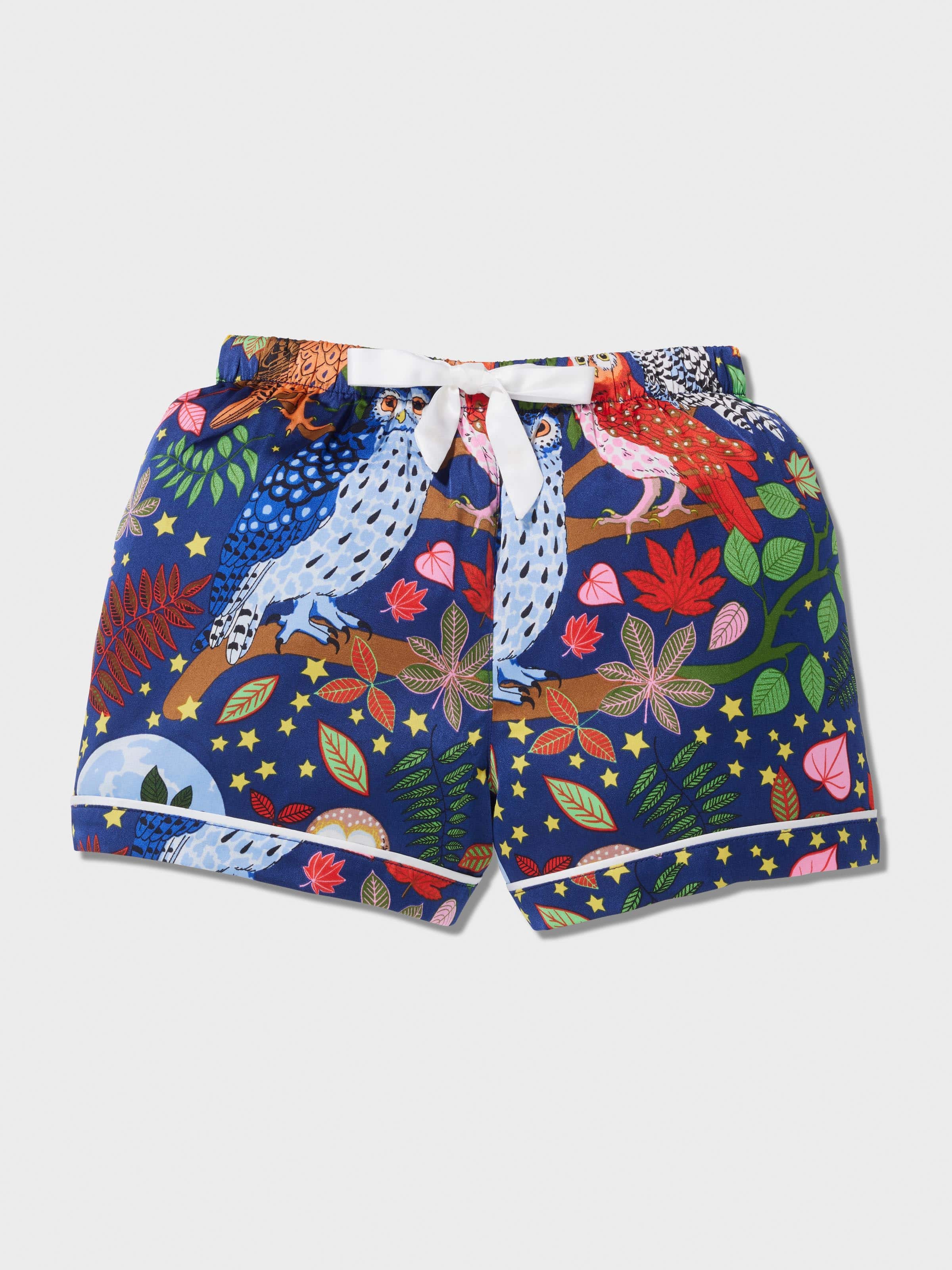 Jnr Girls Karen Mabon Owl Satin Classic Pj Set
