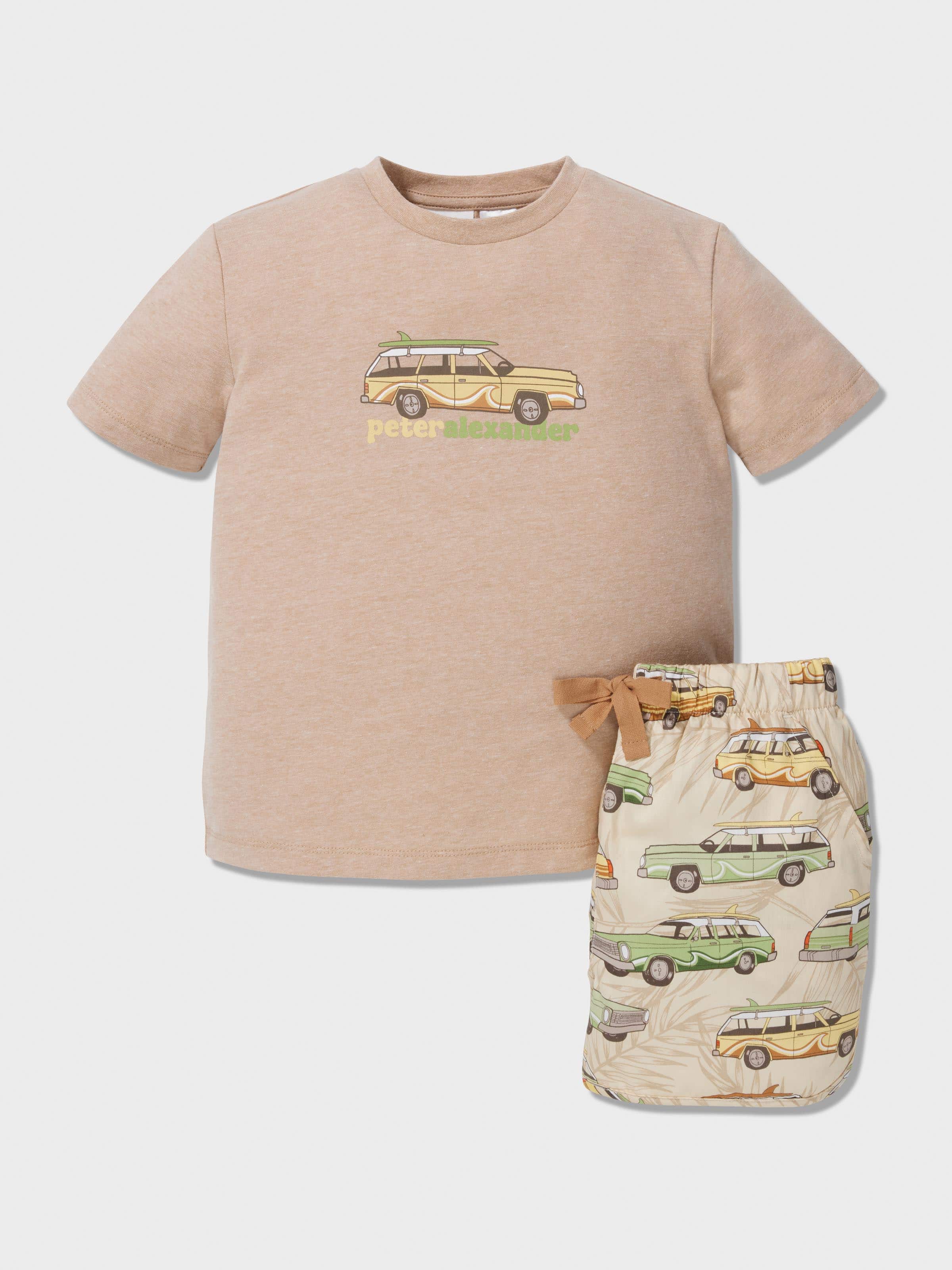 Jnr Boys Retro Cars Pj Set