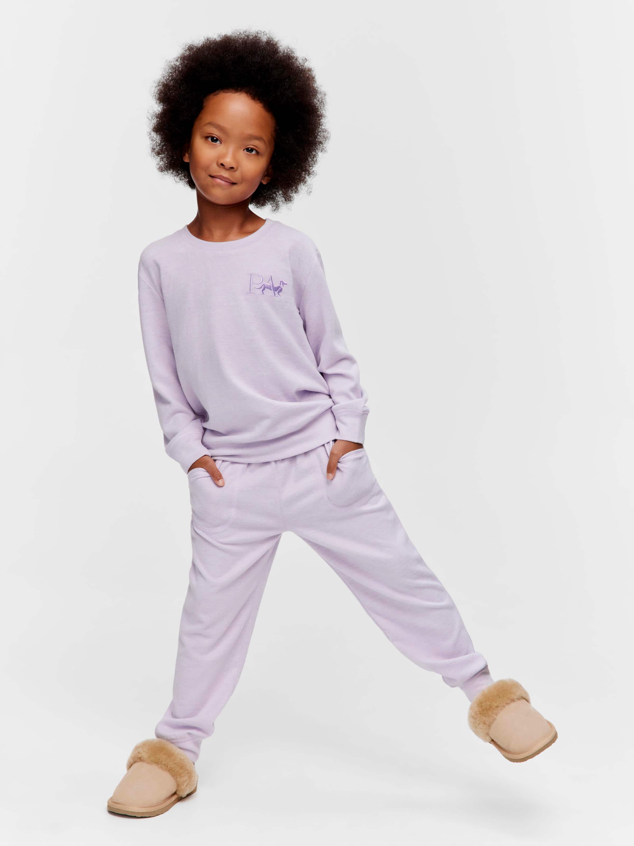 Jnr Girls Lilac Plush Pj Set