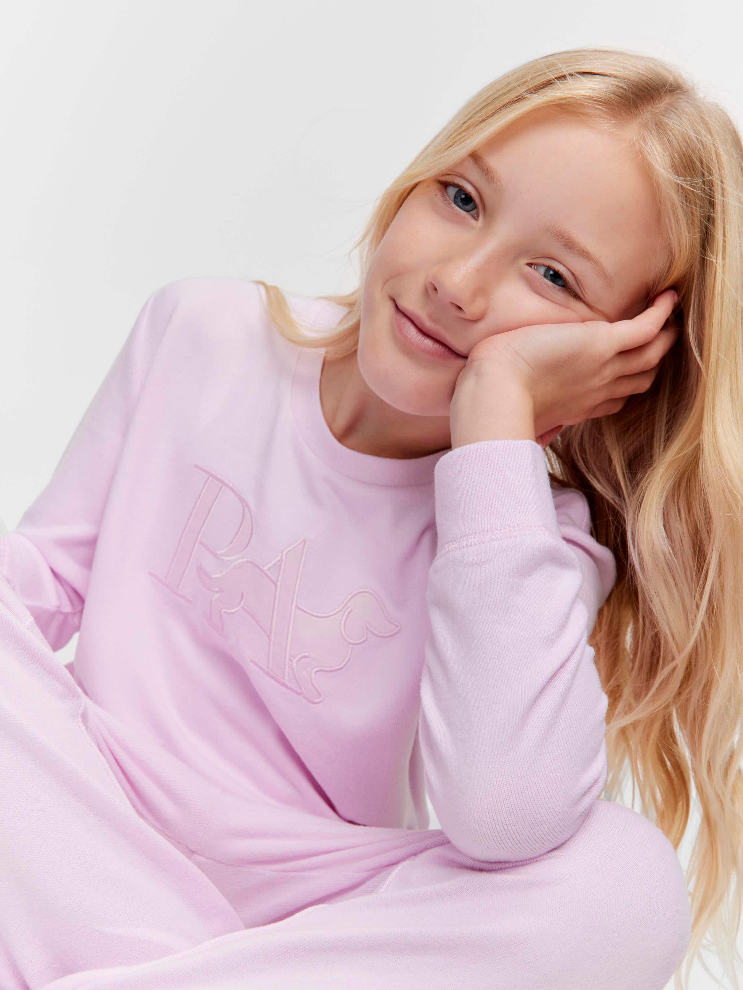 Girls Pink Plush Pj Set