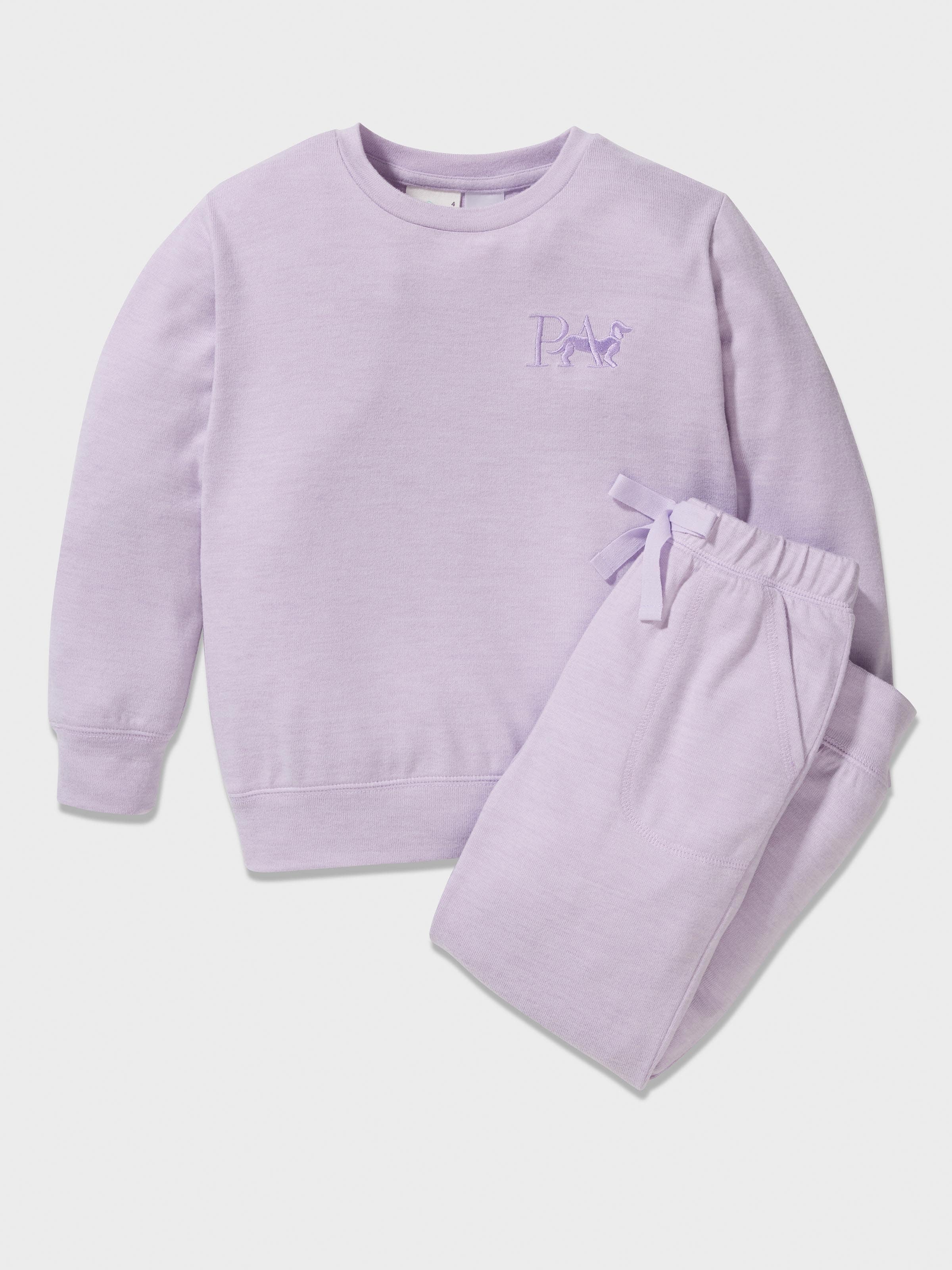 Girls Lilac Plush Pj Set