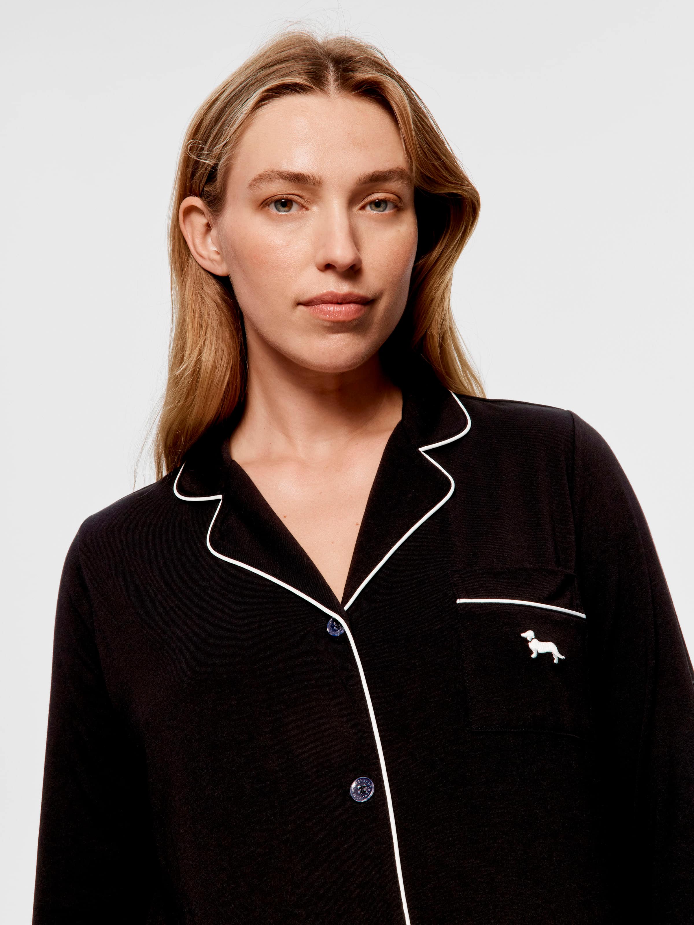 Maternity Black Long Sleeve Nightshirt