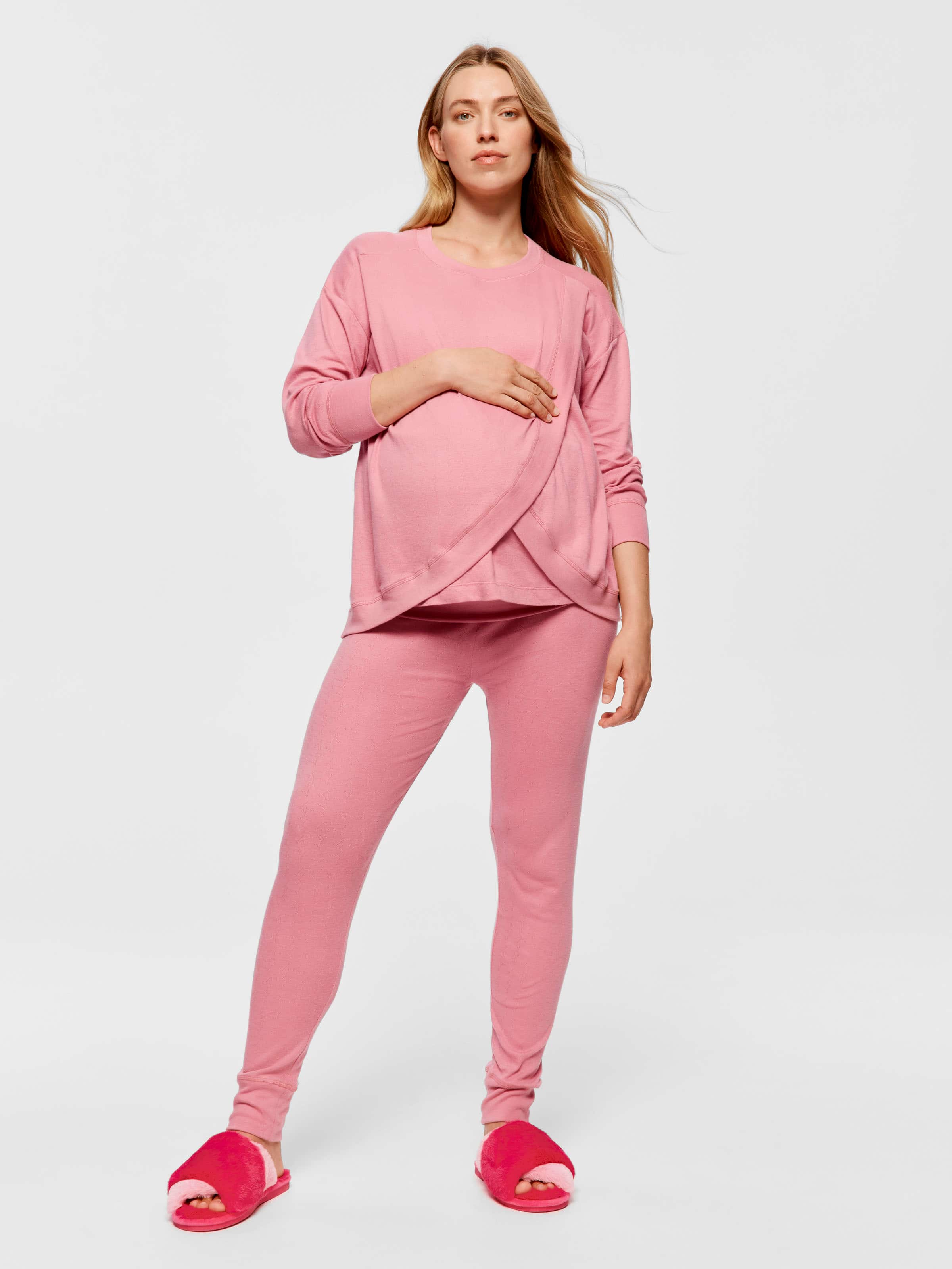 Maternity Pointelle Long Sleeve Pj Set