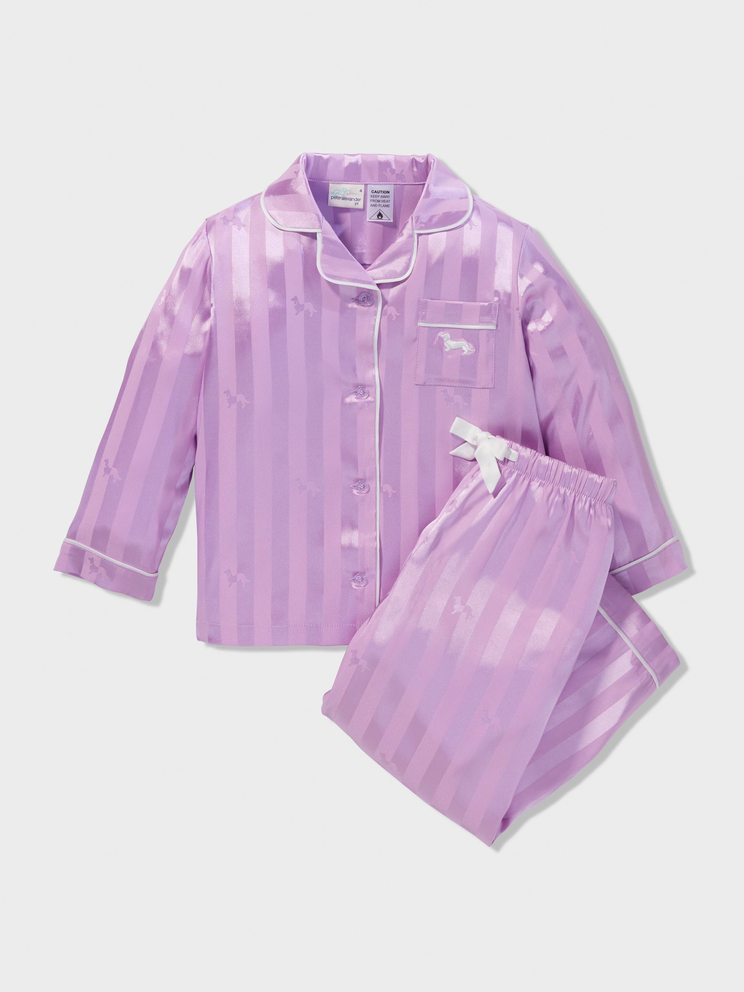 Jnr Girls Lilac Stripe Pj Set