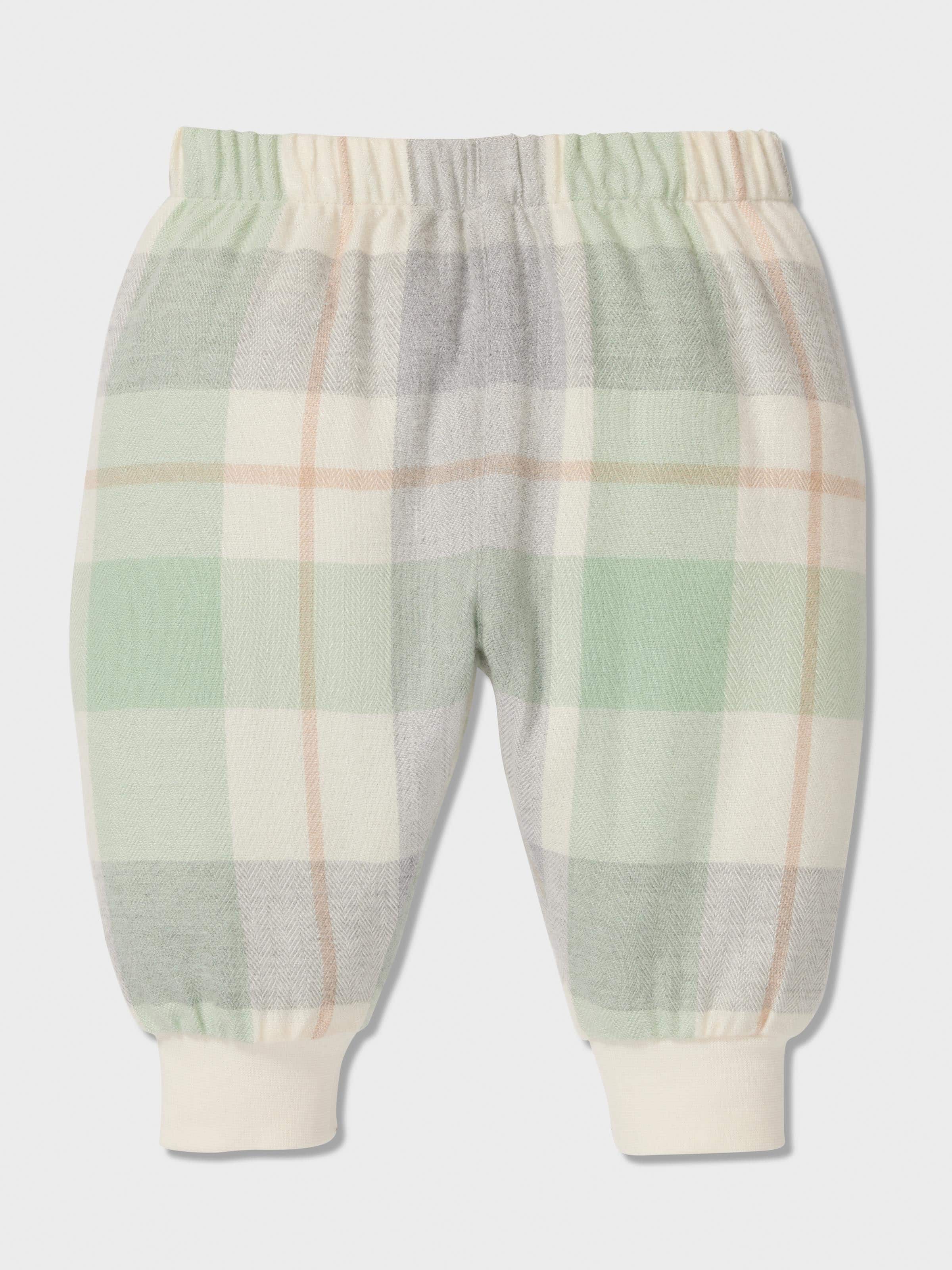 Baby Mint Check Bamboo Flannelette Classic Pj Set