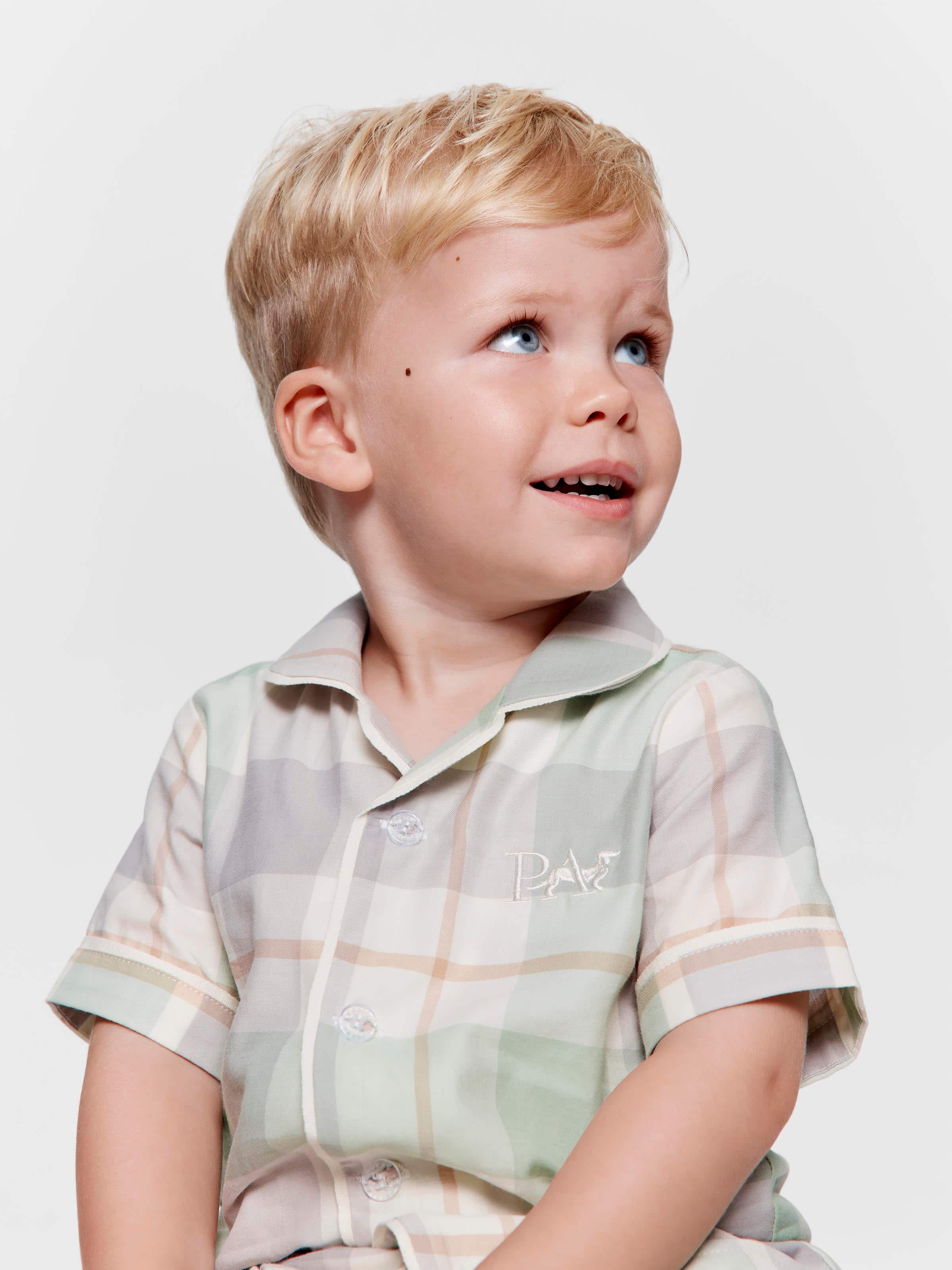 Baby Mint Check Classic Shortie Pj Set