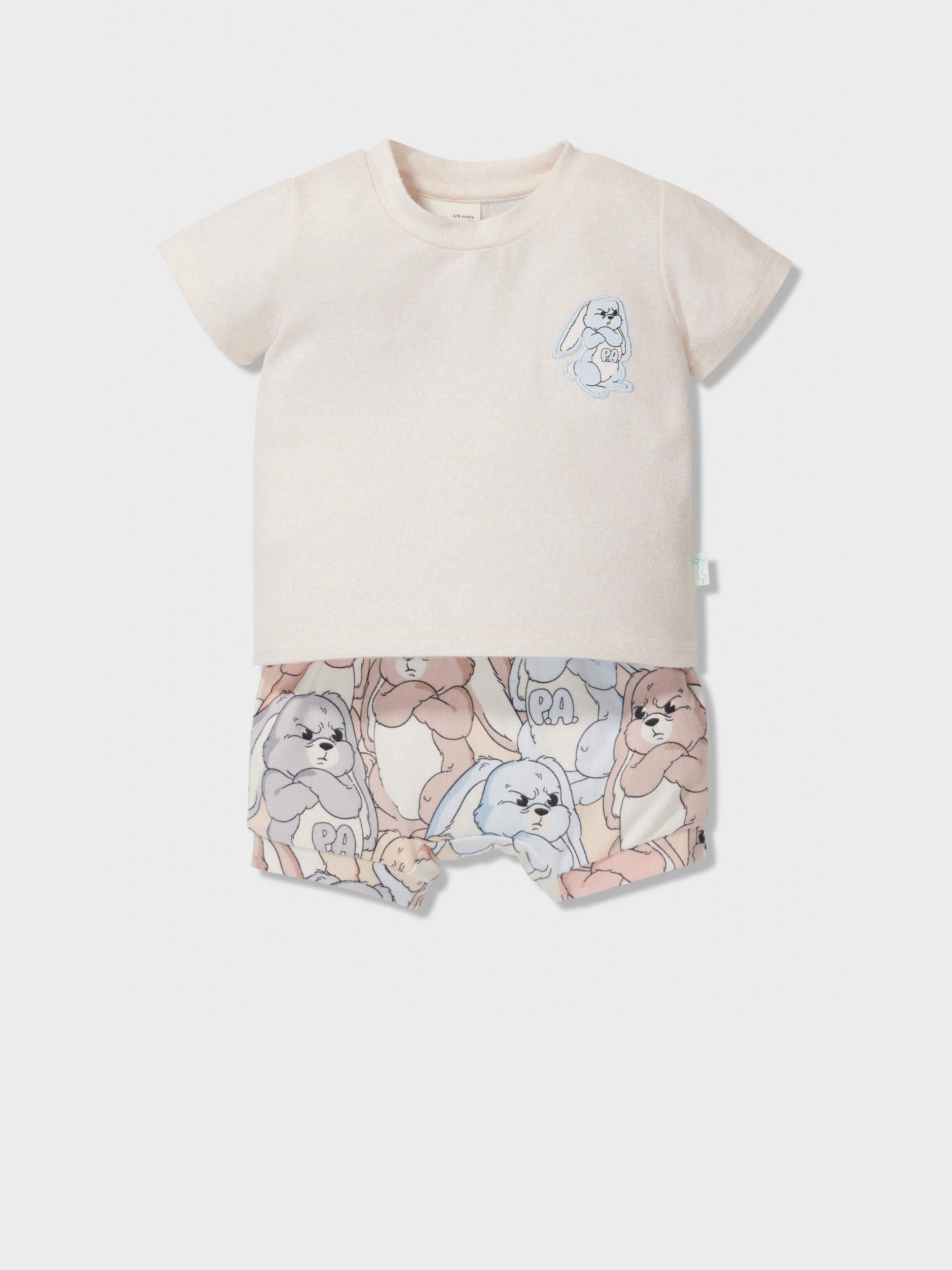 Baby Grumpy Bunny Shortie Pj Set