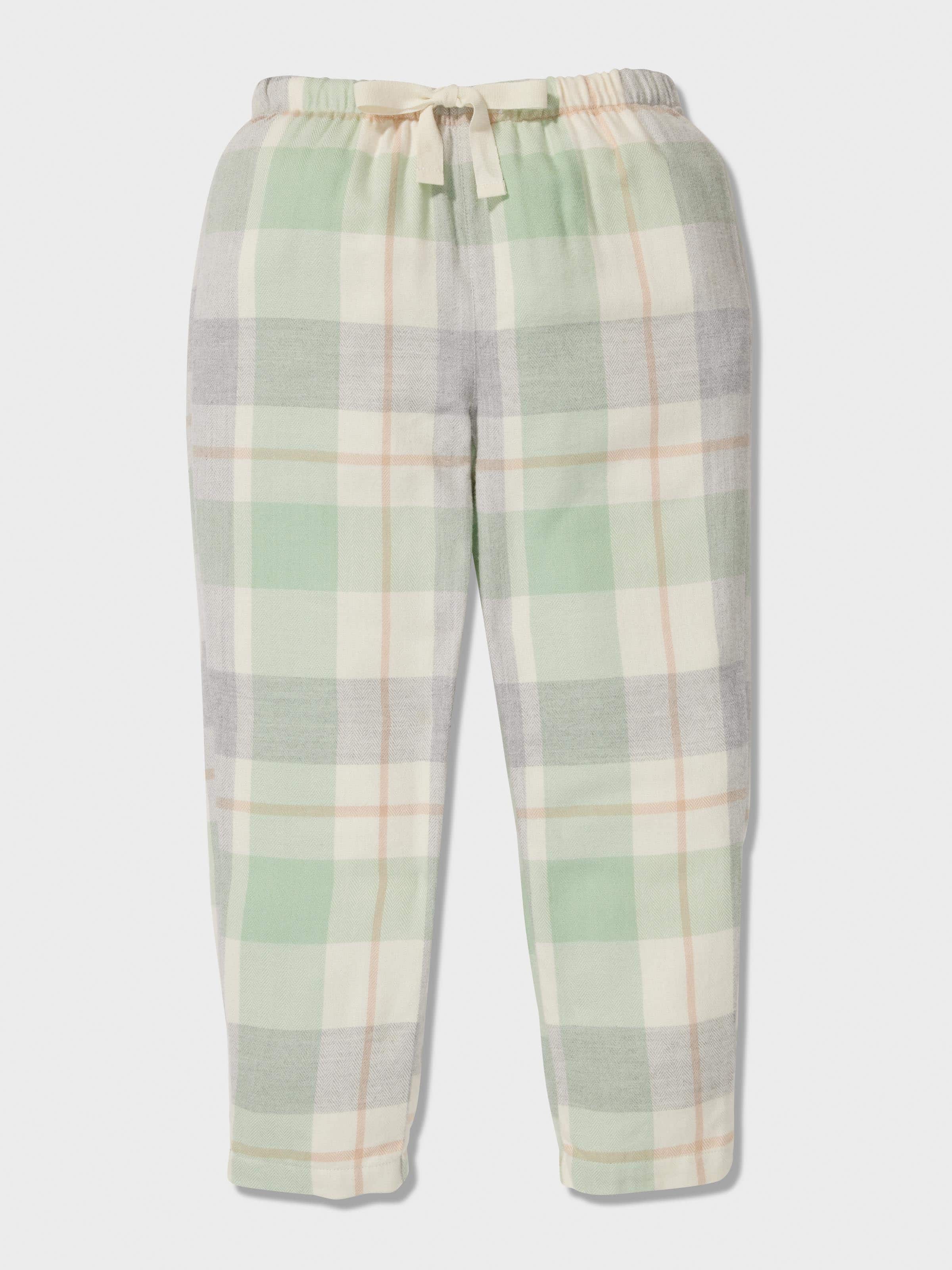 Kids Mint Check Bamboo Flannelette Classic Pj Set