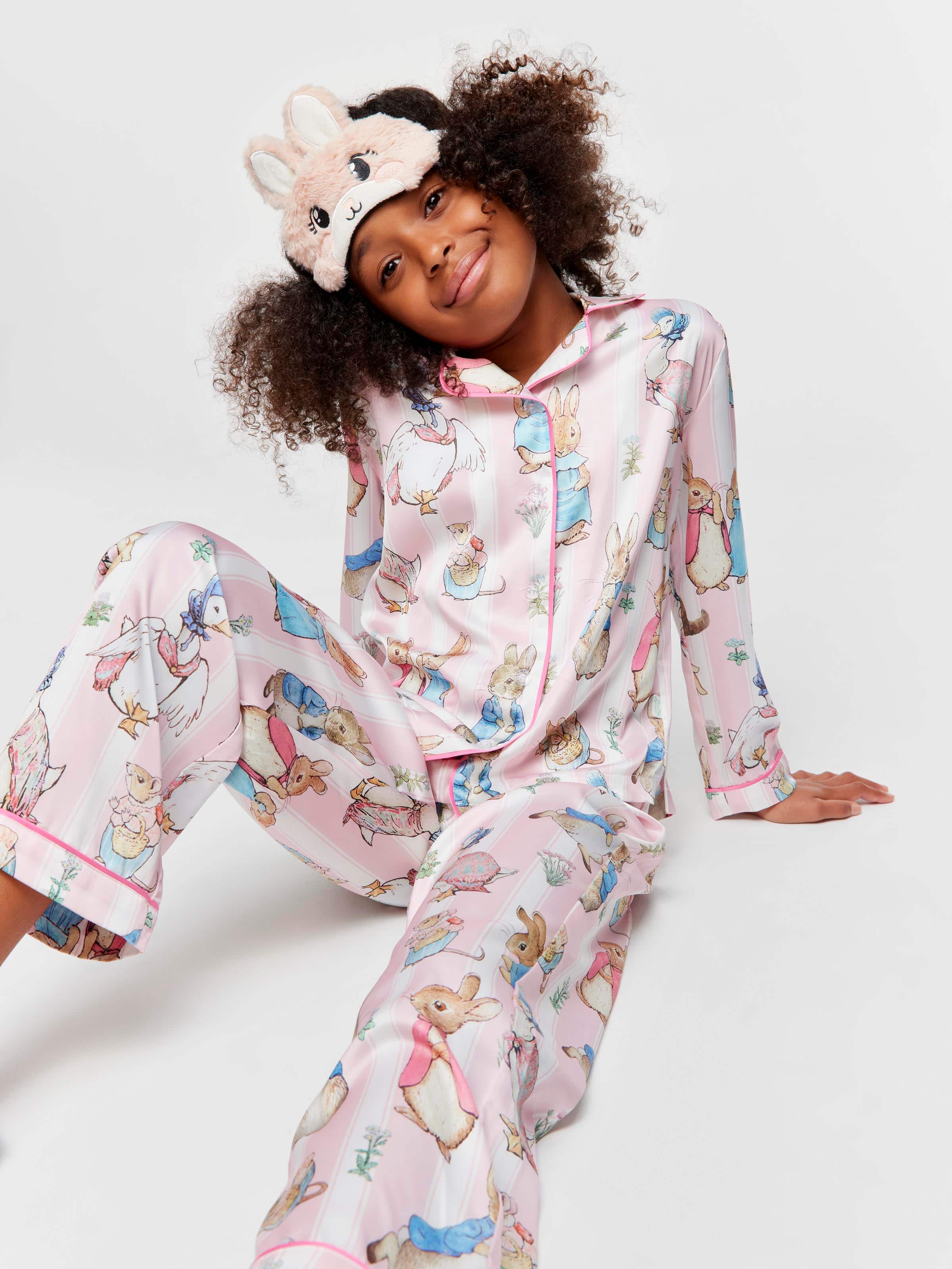 Girls Peter Rabbit Classic Satin Pj Set