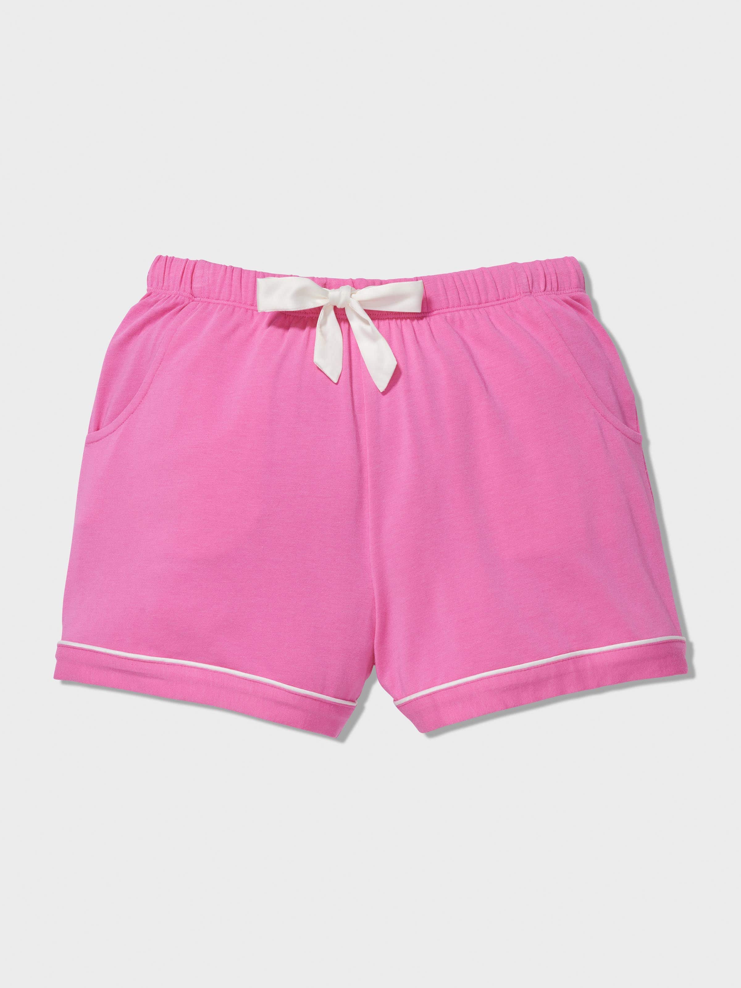 Girls Hot Pink Classic Shortie Pj Set