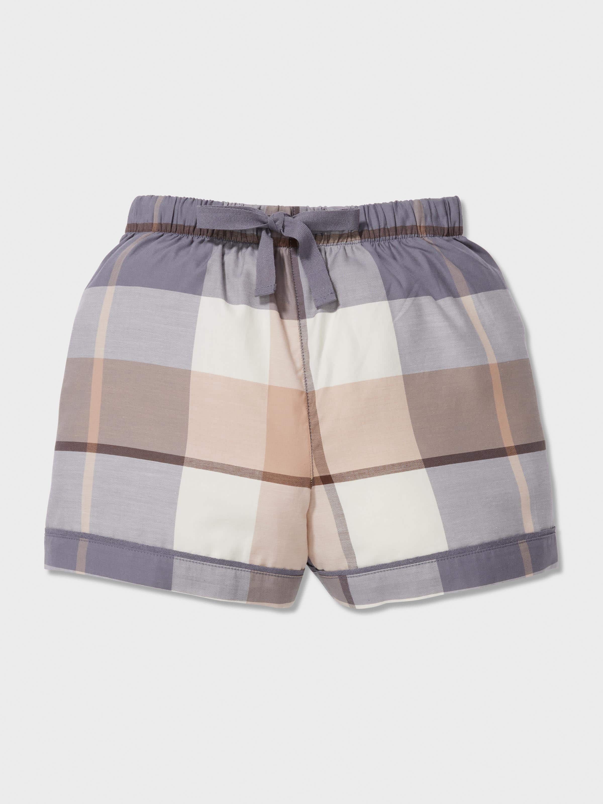 Jnr Boys Charcoal Check Classic Short Pj Set