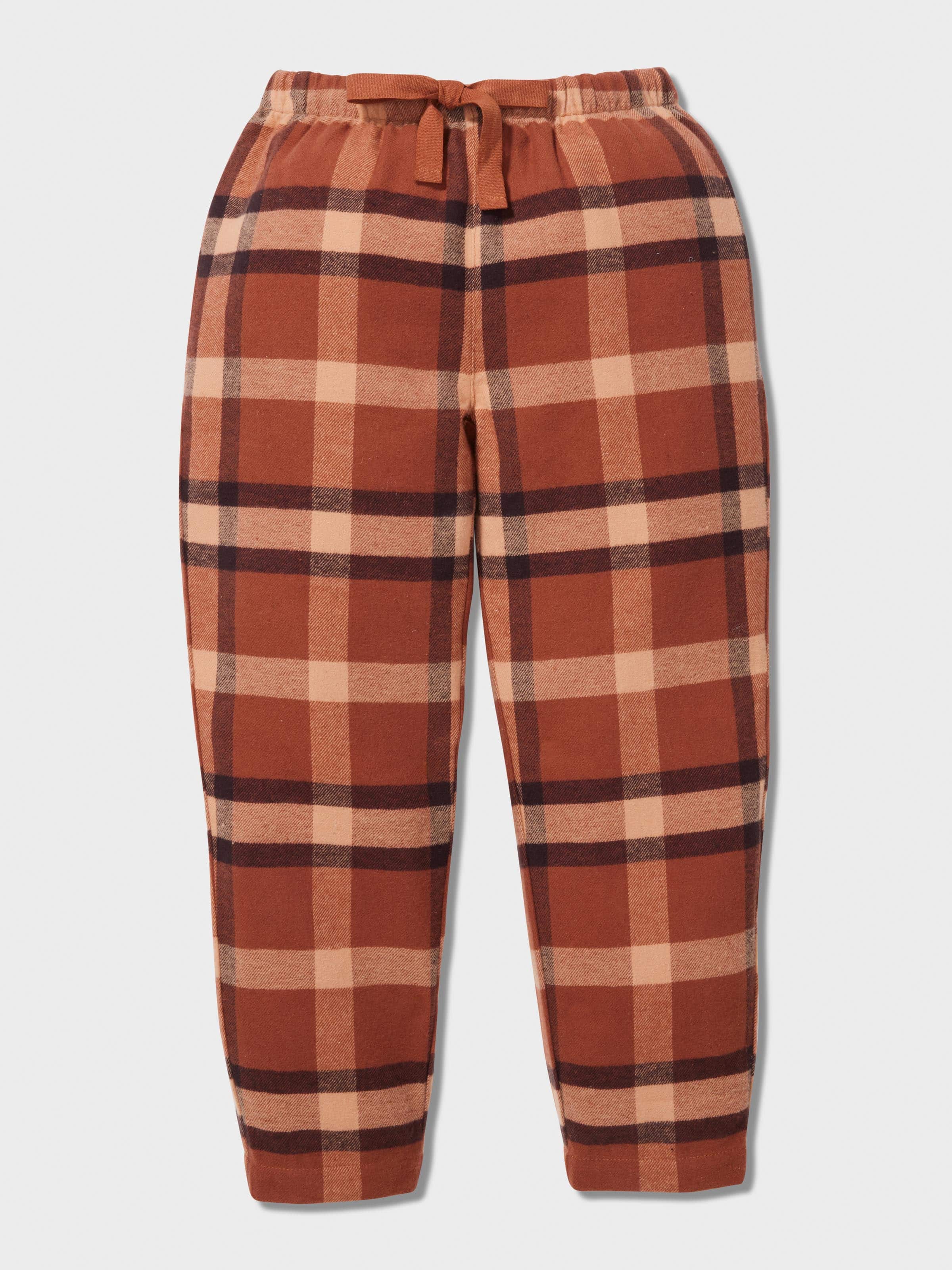 Boys Brown Check Long Classic Pj Set