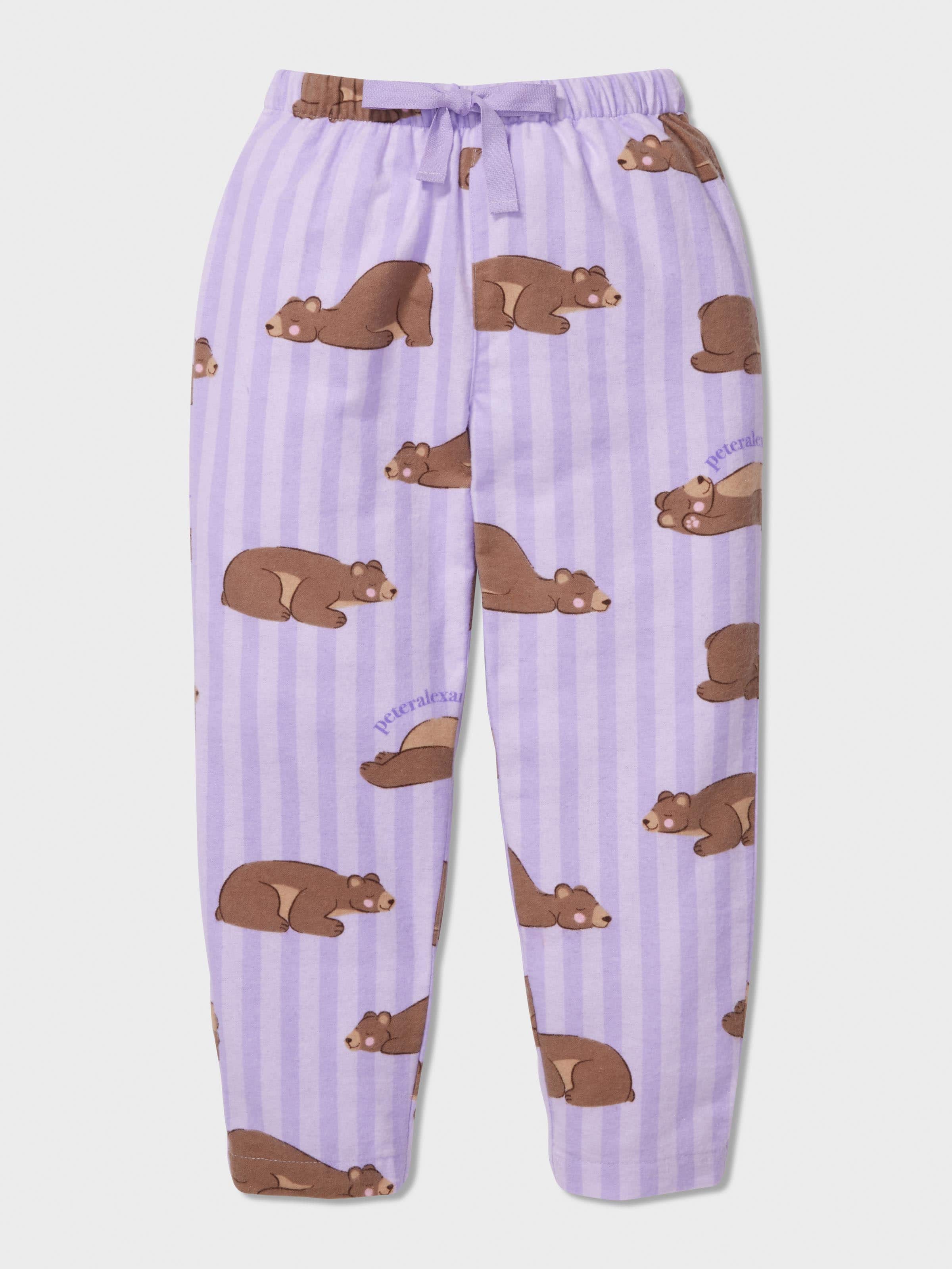 Jnr Girls Lilac Bear Classic Pj Set