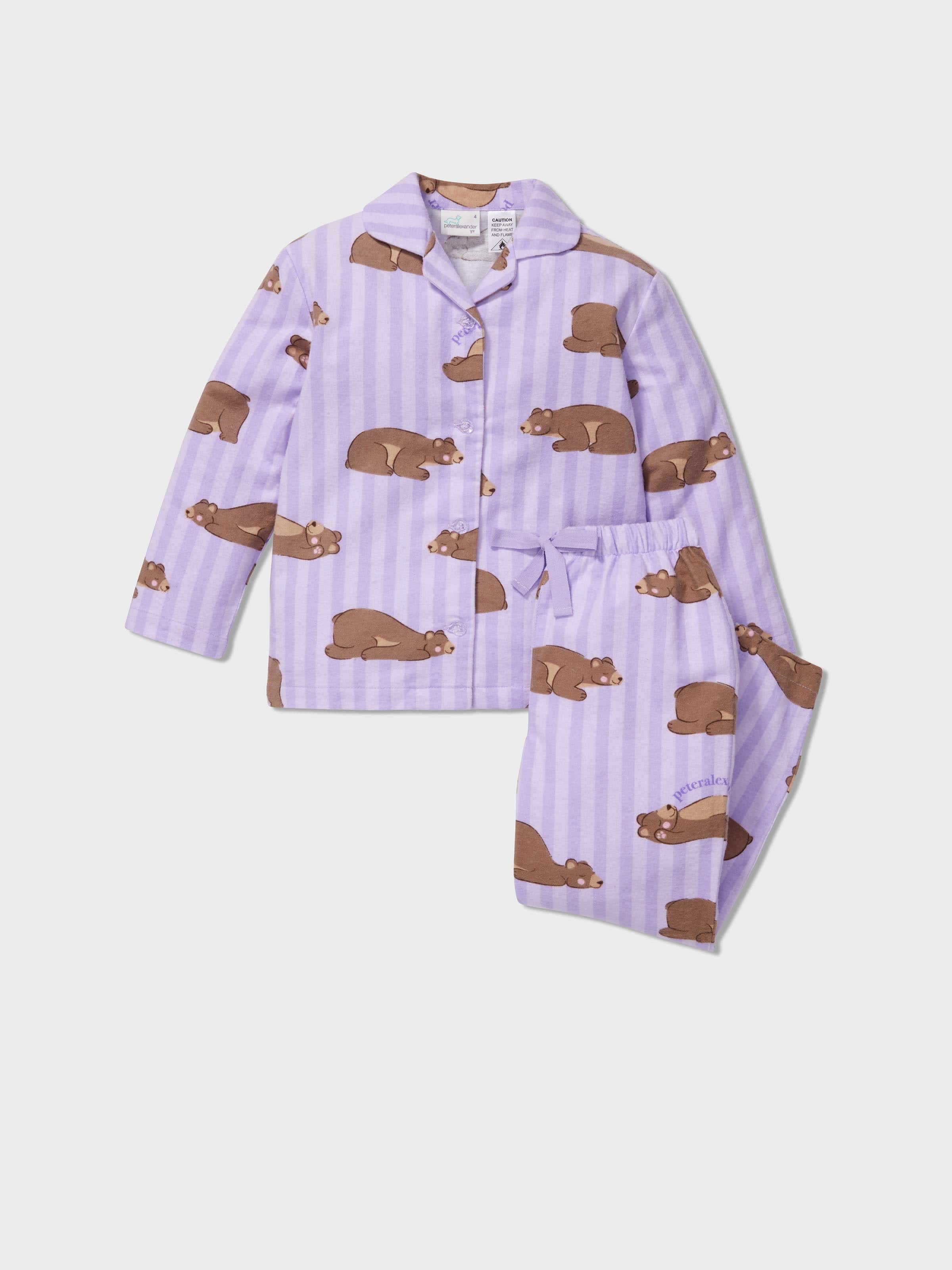 Jnr Girls Lilac Bear Classic Pj Set