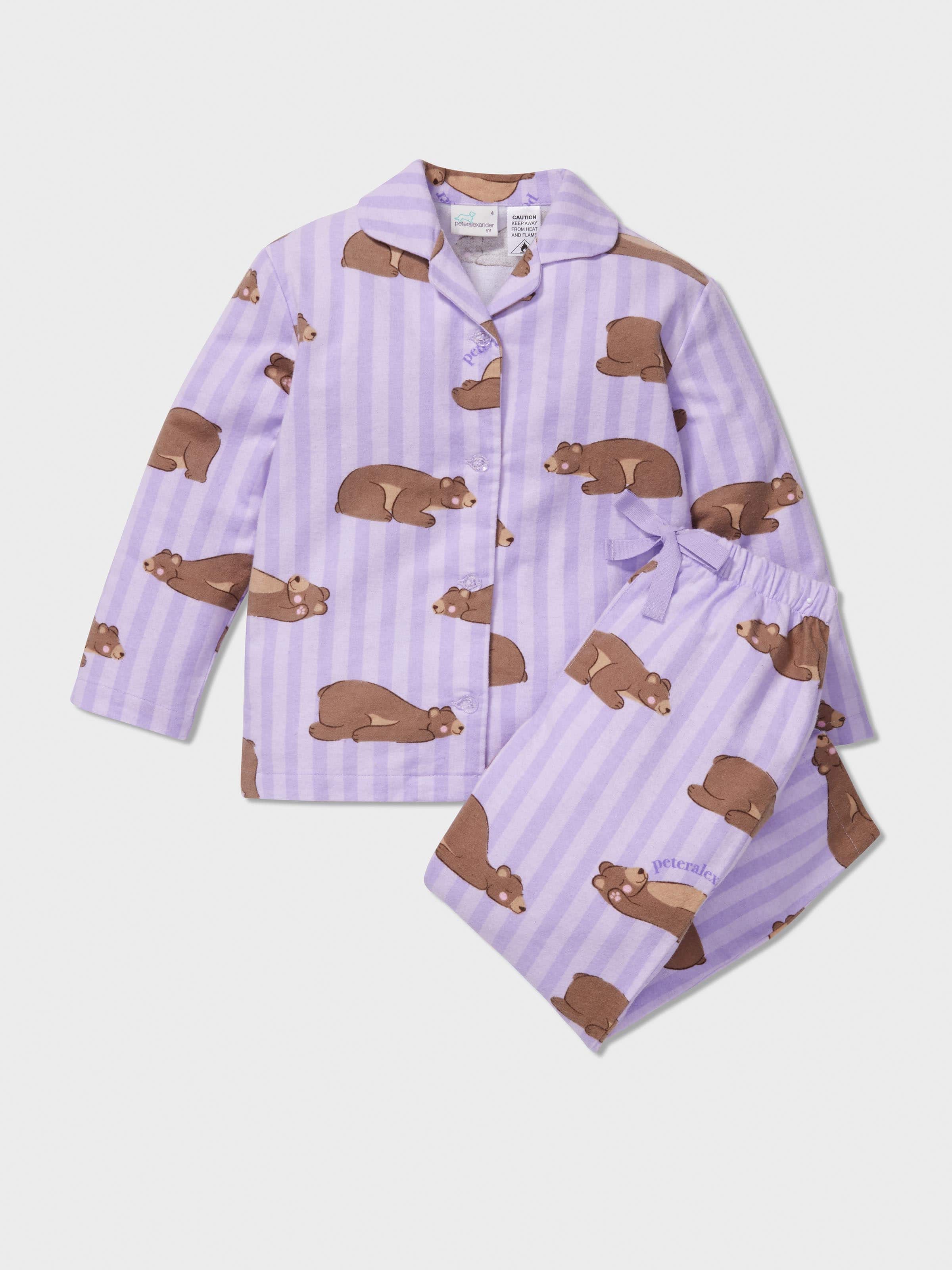 Girls Lilac Bear Classic Pj Set