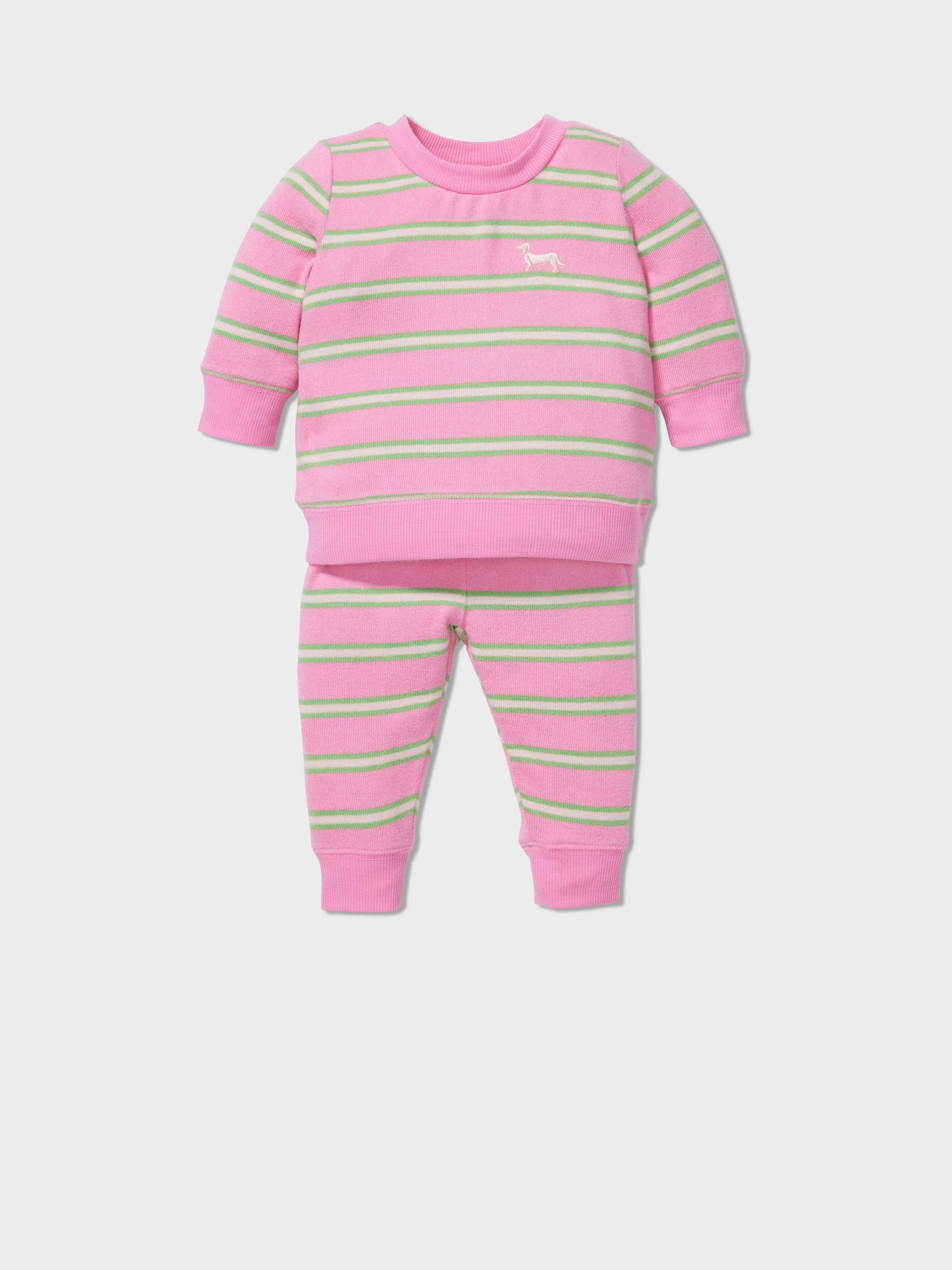 Baby Plush Stripe Long Pj Set