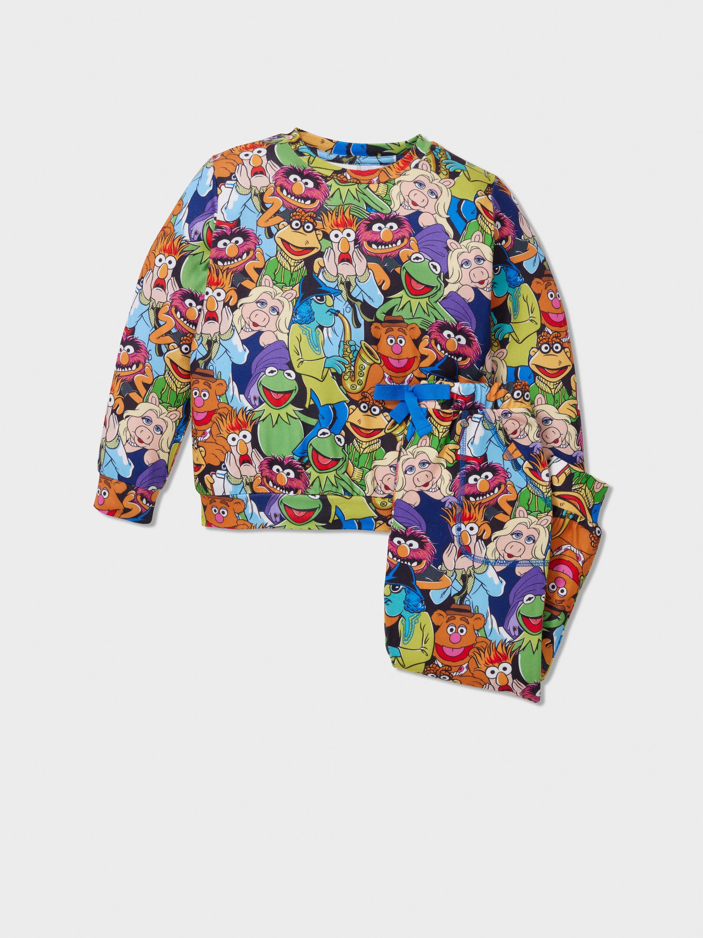 Jnr Kids Muppet Print Plush Long Pj Set