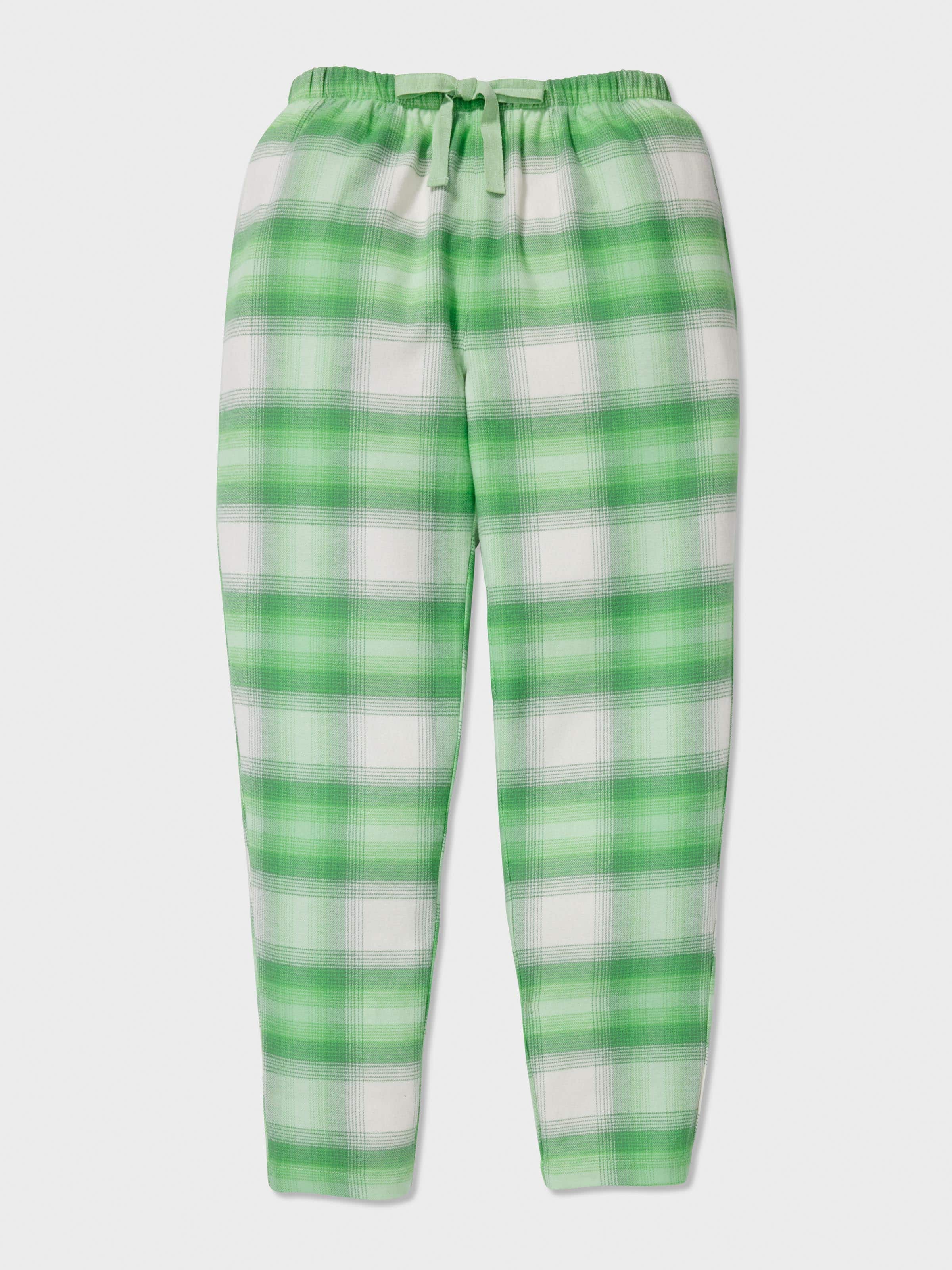 Boys Green Check Long Pj Set