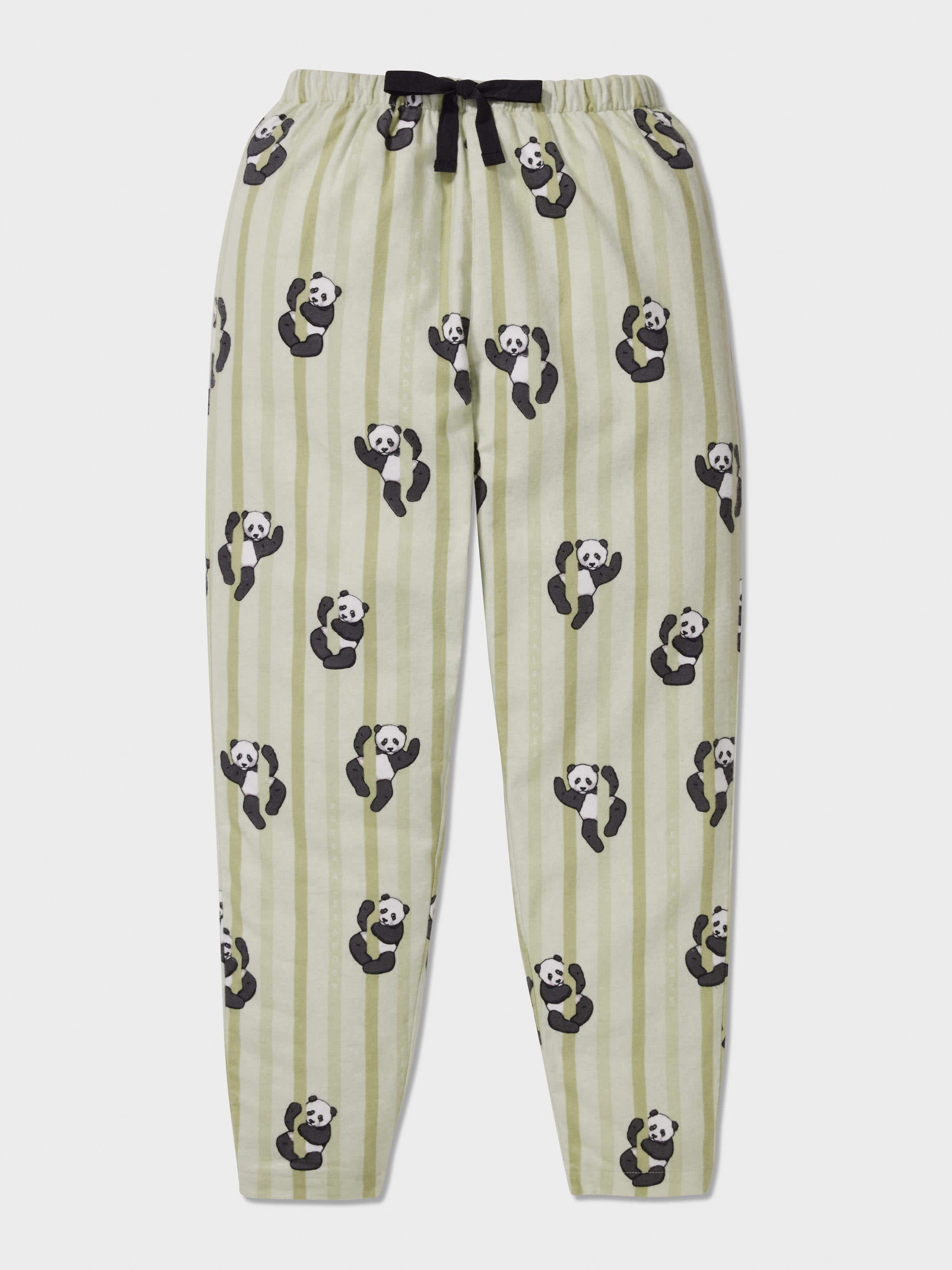 Boys Green Panda Long Pj Set