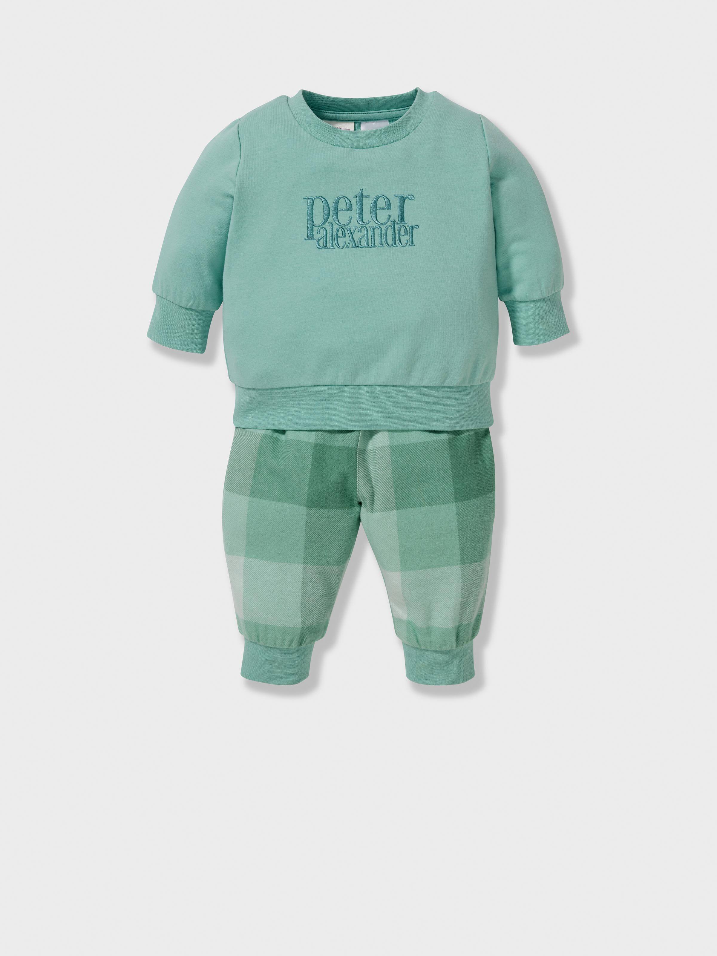 Baby Boy Green Check Pj Set