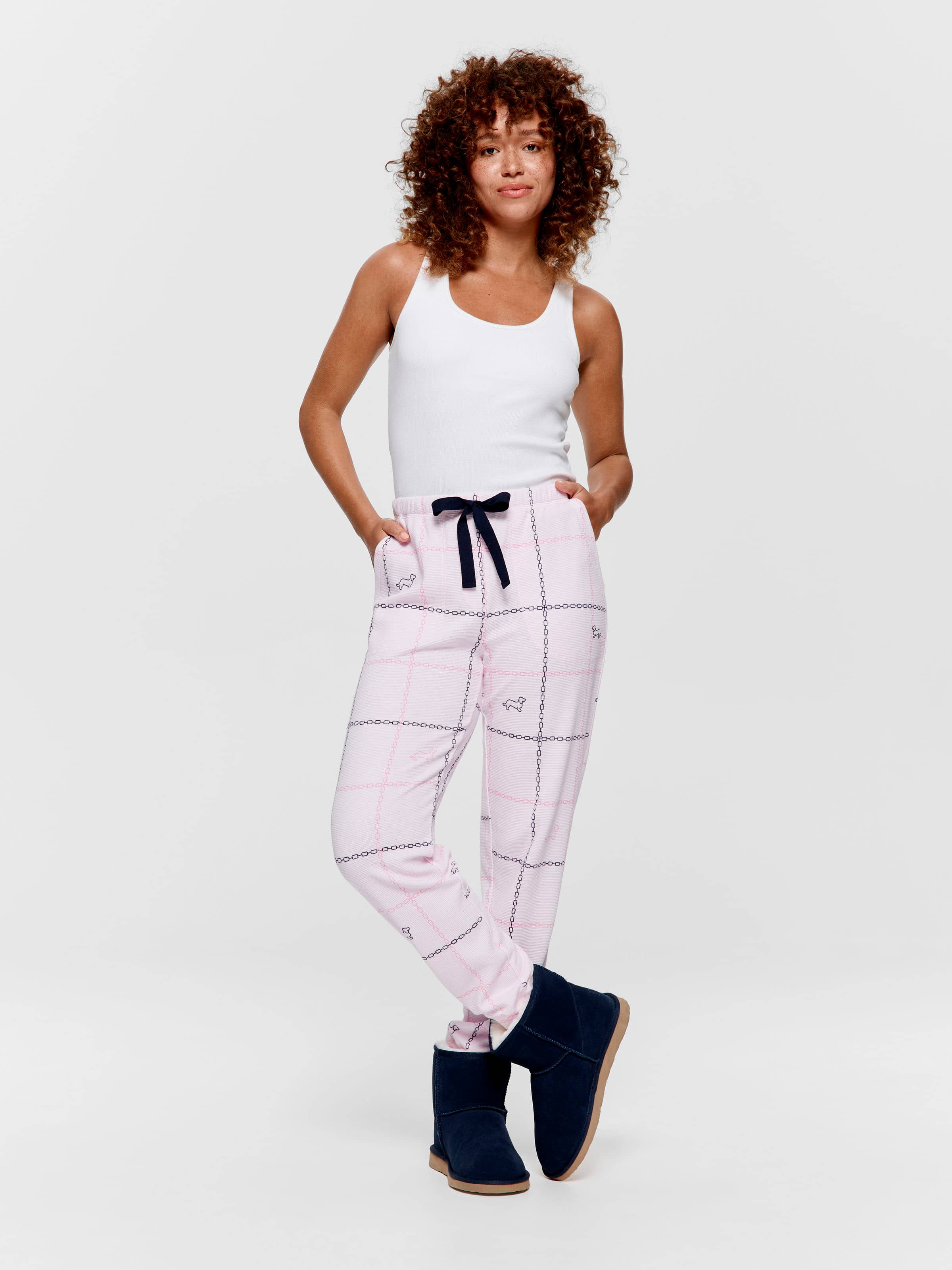 Pink Windowpane Easy Pj Pant