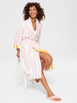 Vacay Stripe Towelling Gown