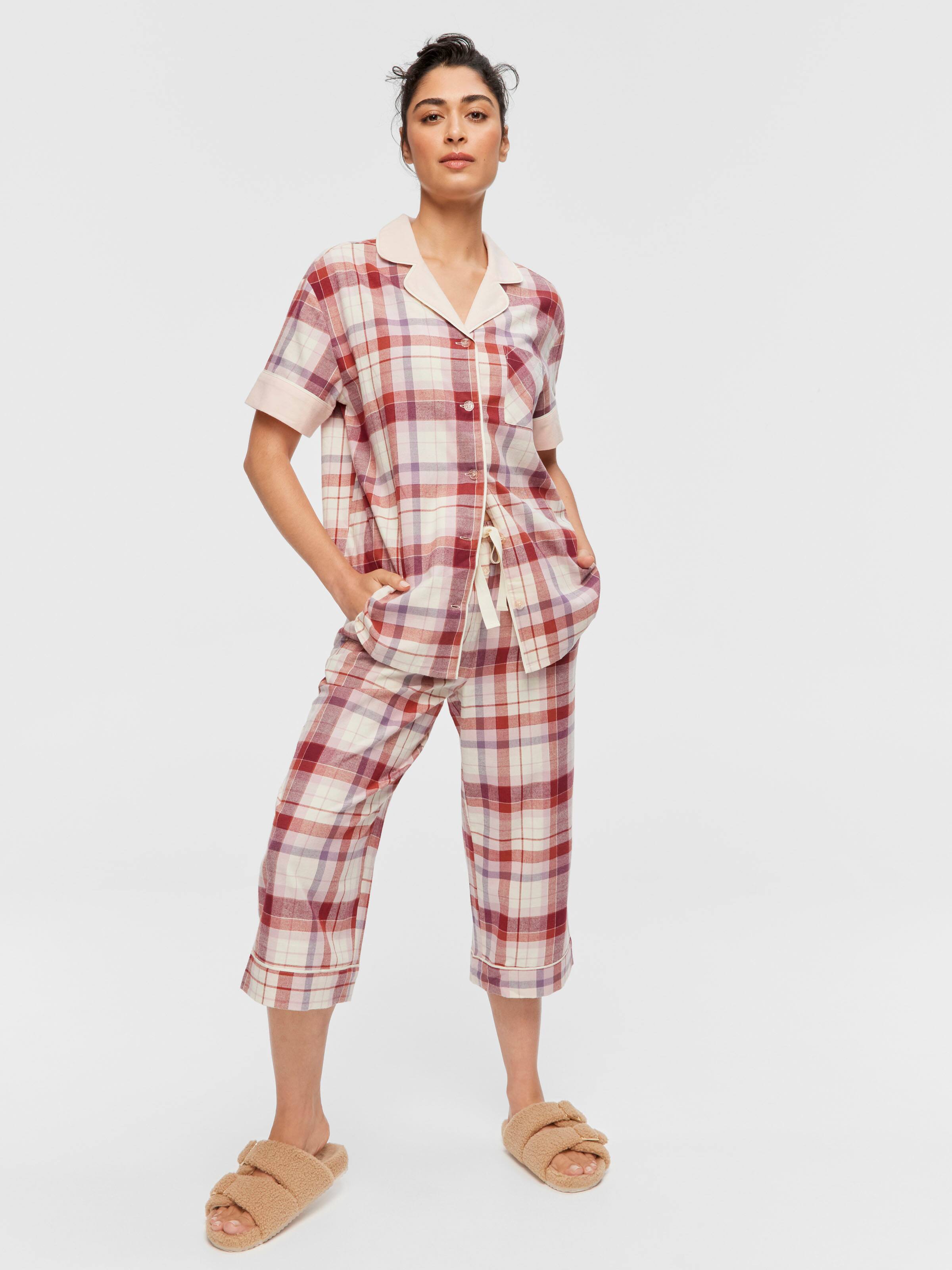 Cream Check 3/4 Pj Pant