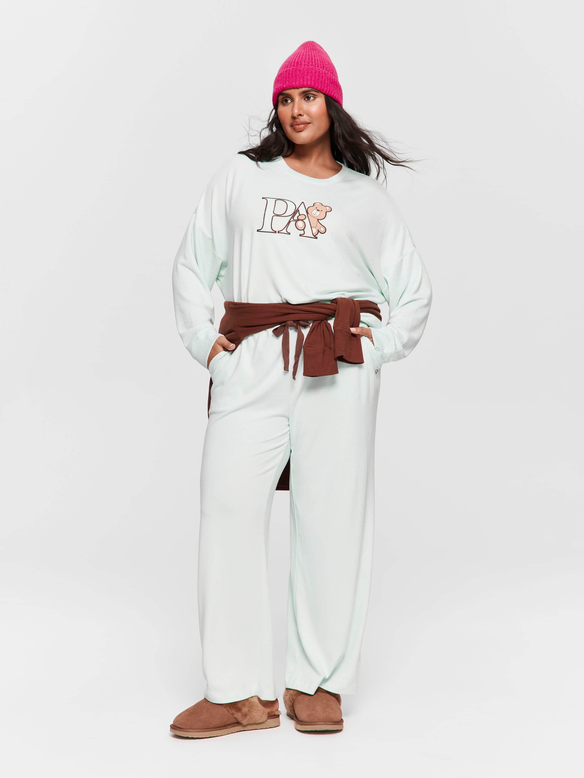P.A. Plus Mint Plush Straight Leg Pj Pant