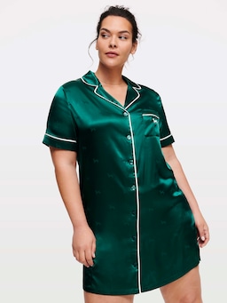 P.A. Plus Holly Penny Chic Satin Nightshirt