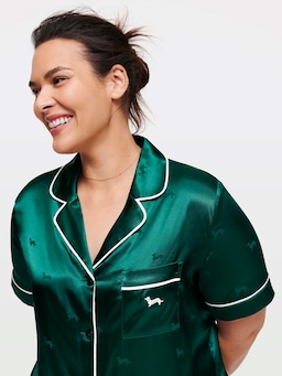 P.A. Plus Holly Penny Chic Satin Nightshirt