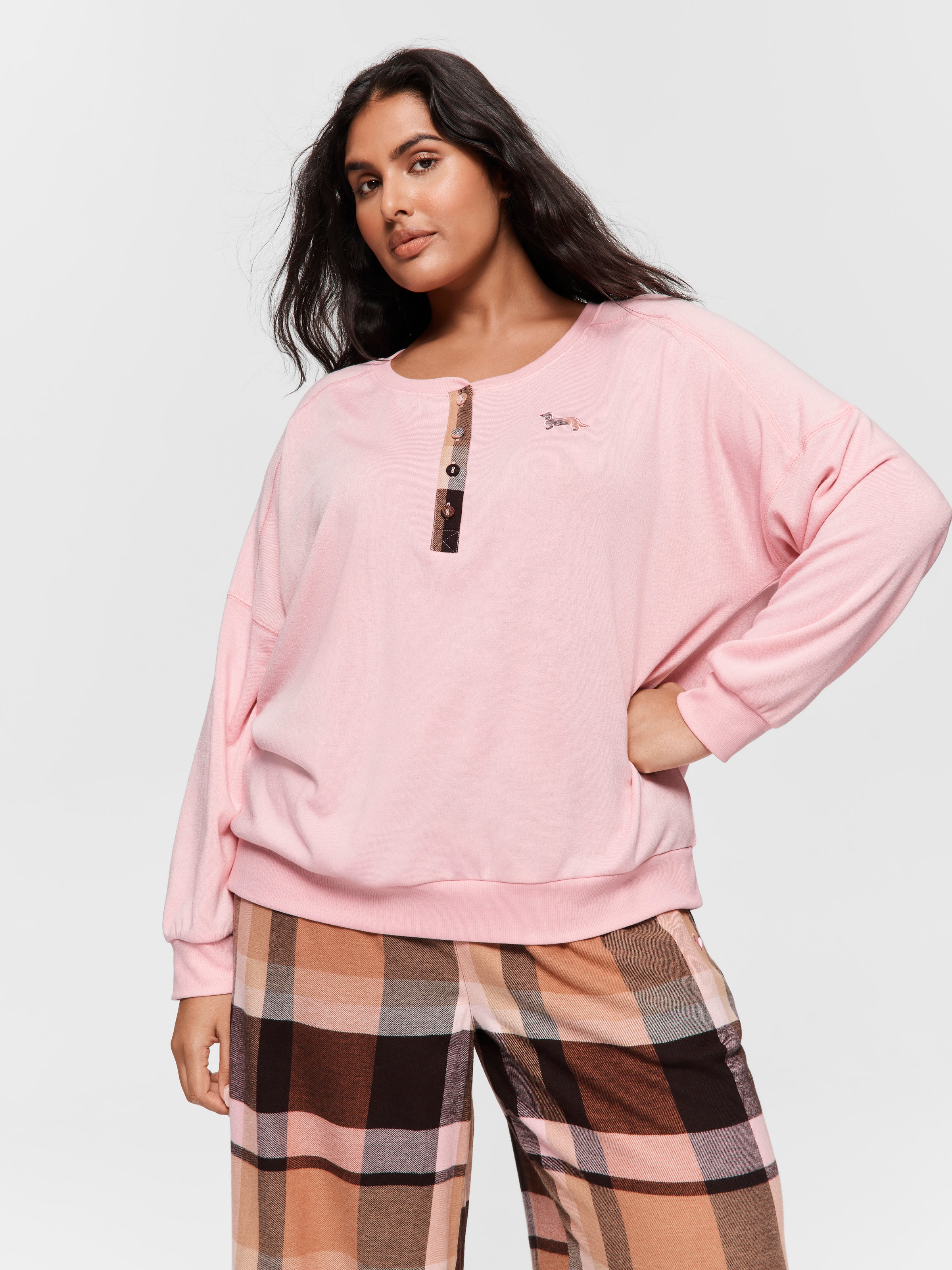 P.A. Plus Check Henley Sweater
