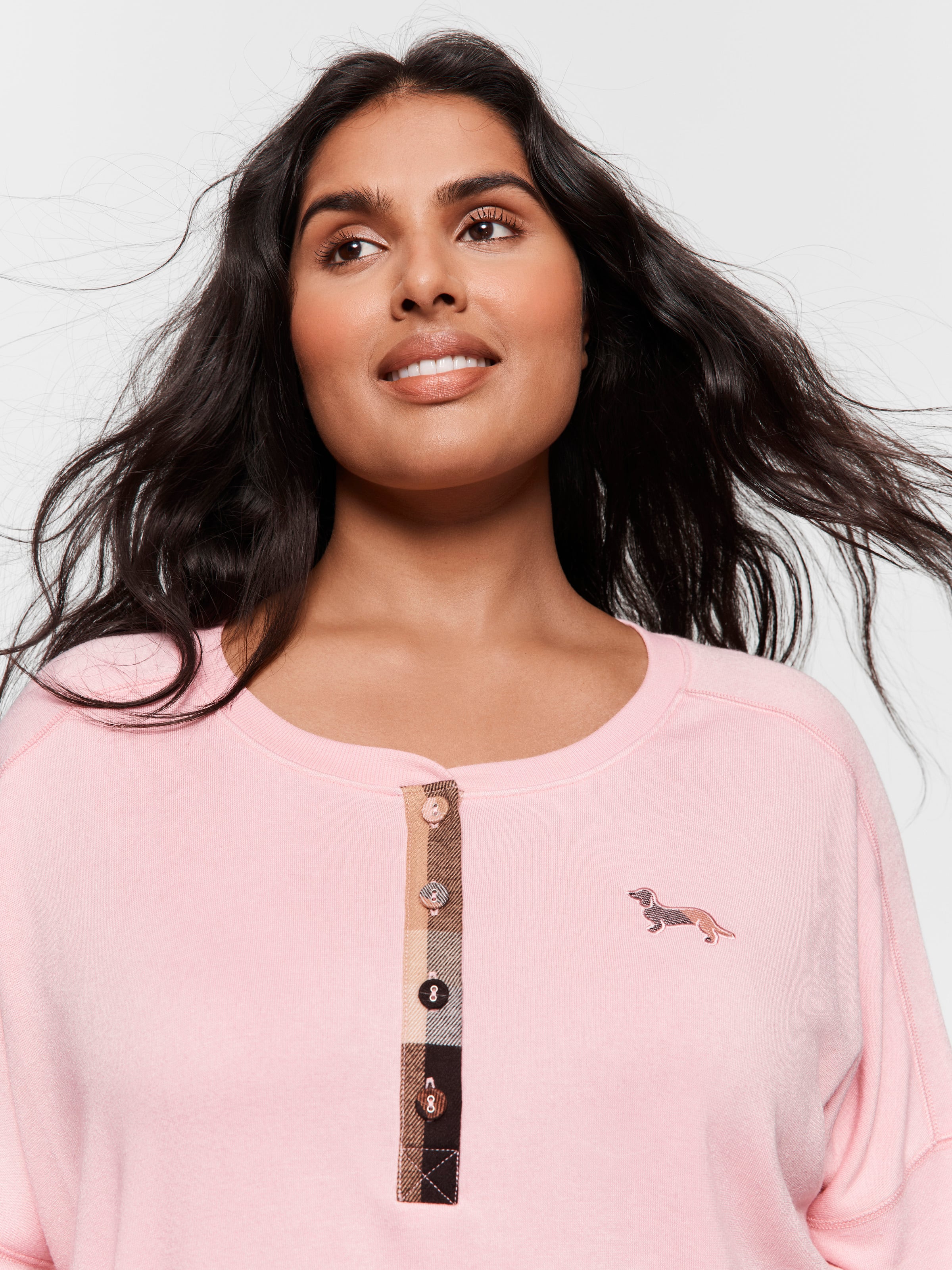 P.A. Plus Check Henley Sweater